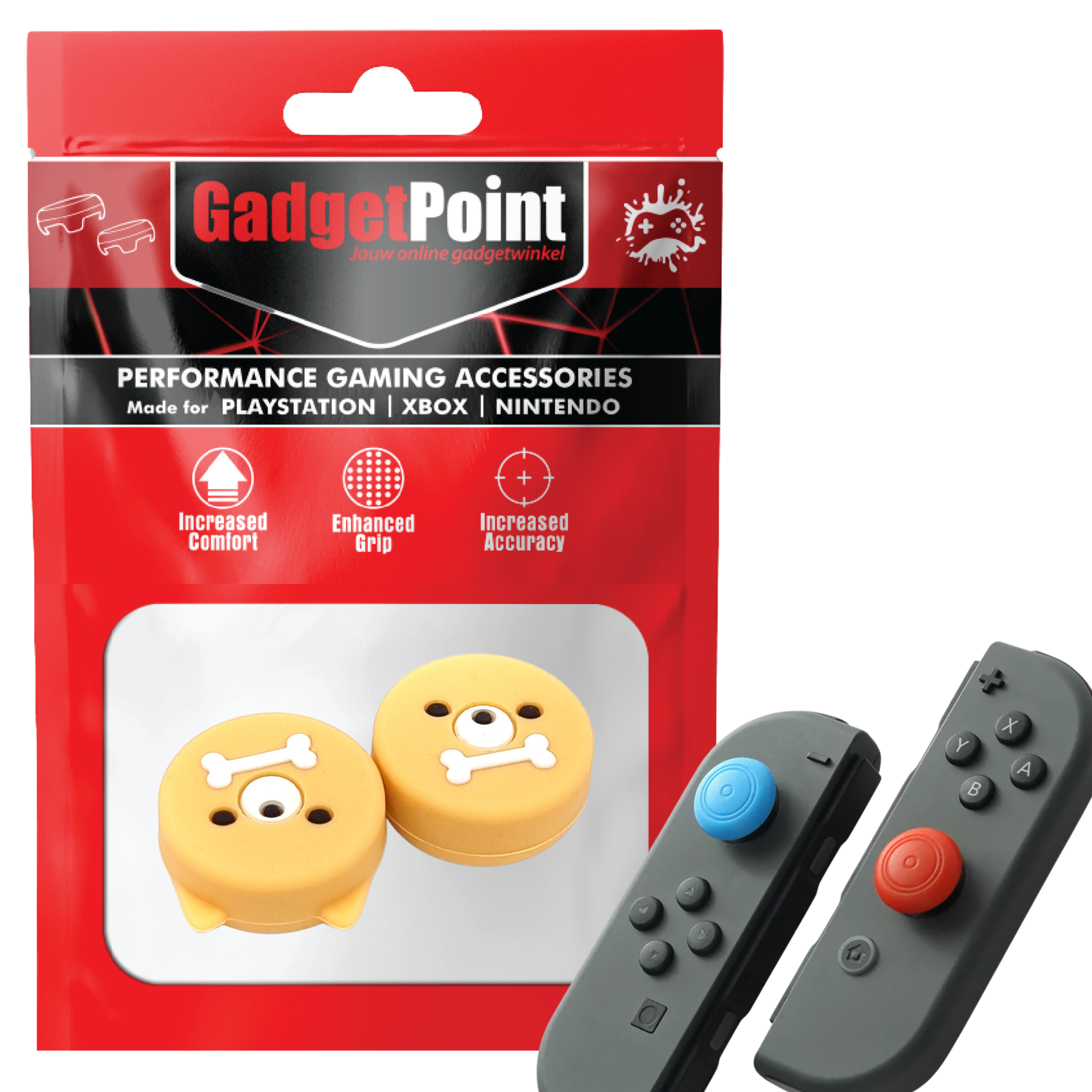 Thumb Grips voor Nintendo Switch Joy-Con Controllers - Gaming Thumbgrips - Performance Thumbsticks - Anti-Slip Joystick Caps - Bescherming Accessoires - Dier - Bot