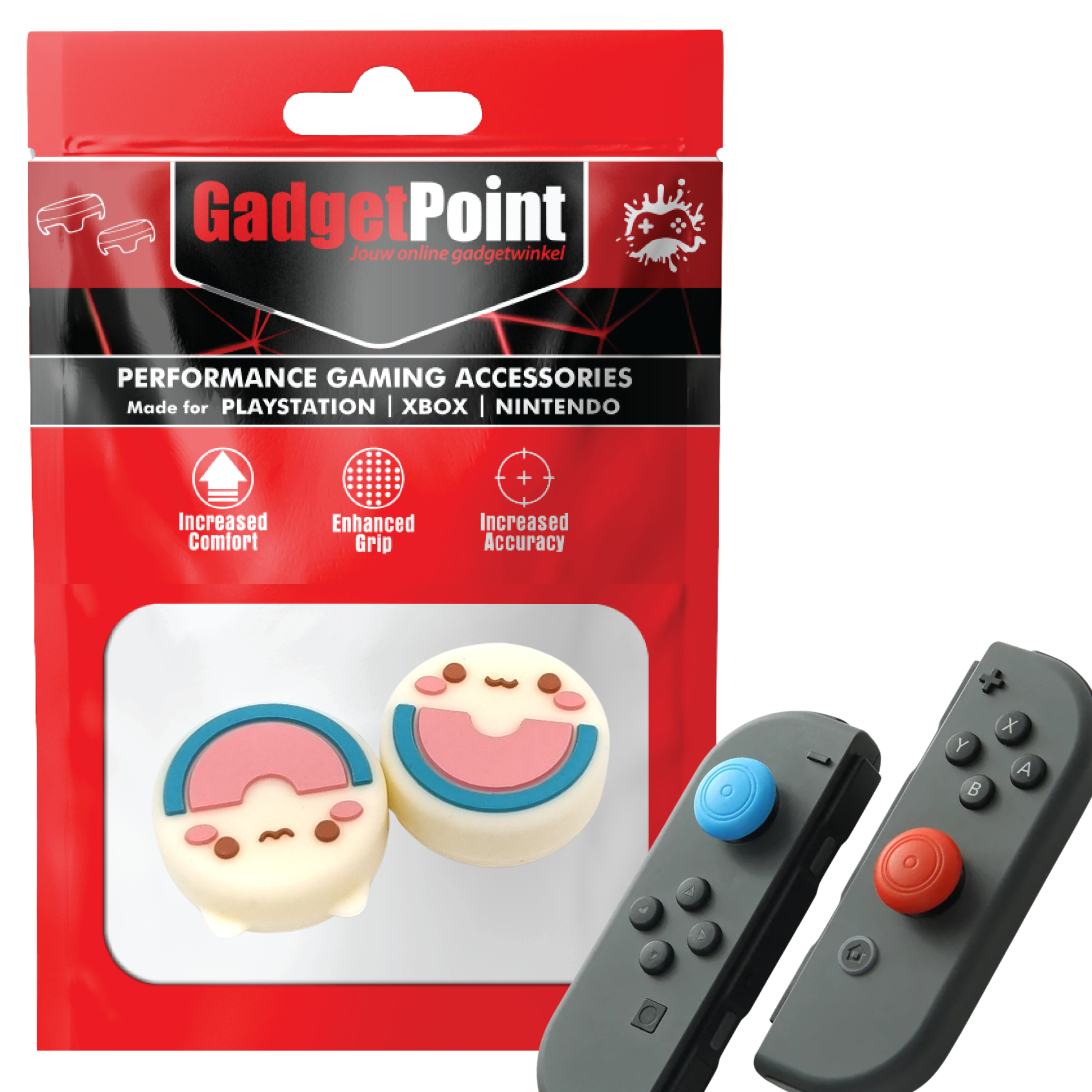Thumb Grips voor Nintendo Switch Joy-Con Controllers - Gaming Thumbgrips - Performance Thumbsticks - Anti-Slip Joystick Caps - Bescherming Accessoires - Dier - Roze