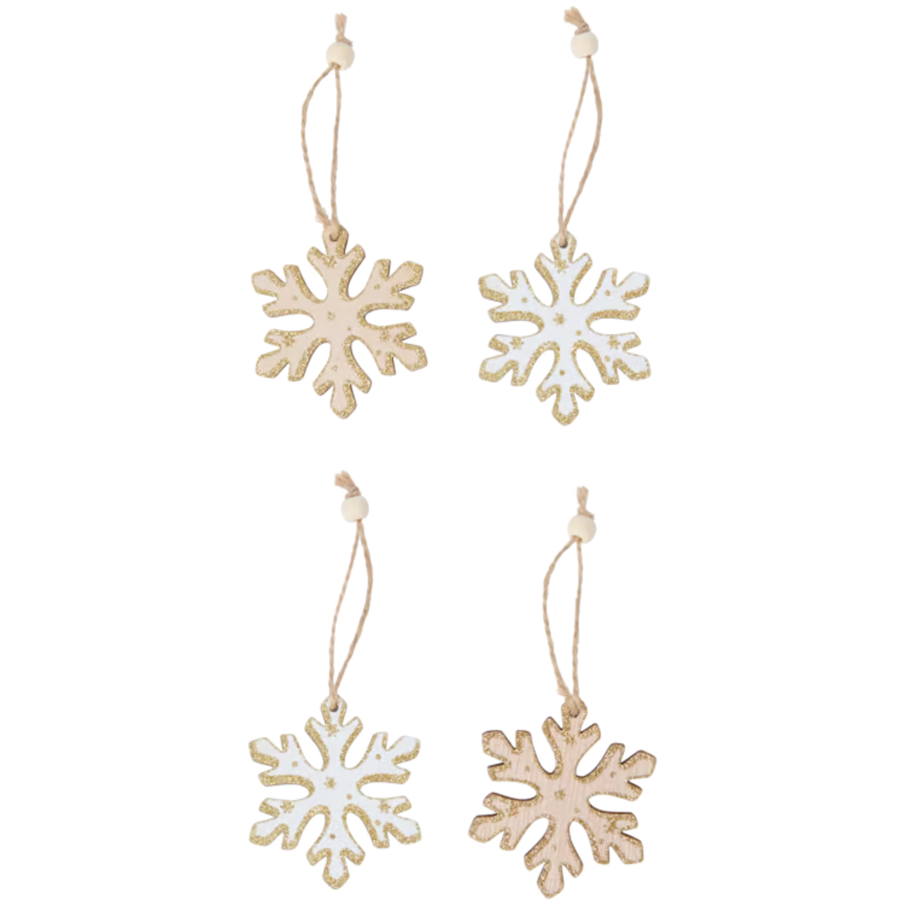 Tree decoration - Decoration - Pendants - Christmas - Xmas - Set of 4 - Snowflake