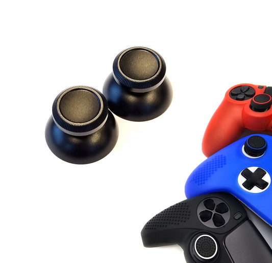Gaming Thumbgrips | Performance Antislip Thumbsticks | Joystick Cap Thumb Grips | Accessoires geschikt voor Playstation PS4 PS5 & Xbox & Nintendo Pro Controller | Glimmend - Zwart