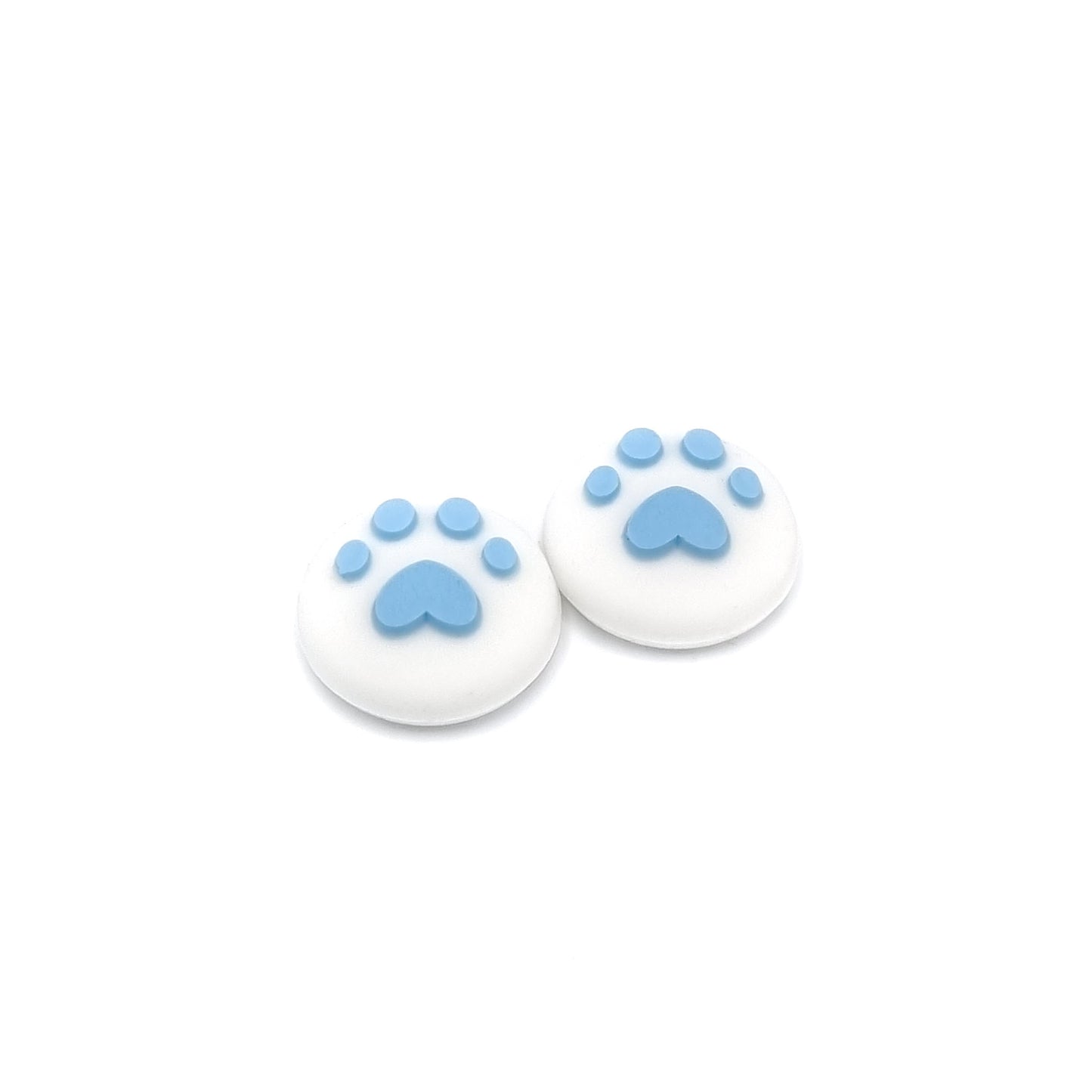 Gaming Thumbgrips | Performance Antislip Thumbsticks | Joystick Cap Thumb Grips | Pootjes - Wit met Lichtblauw | Accessoires geschikt voor Nintendo Switch Joy-Con Controllers