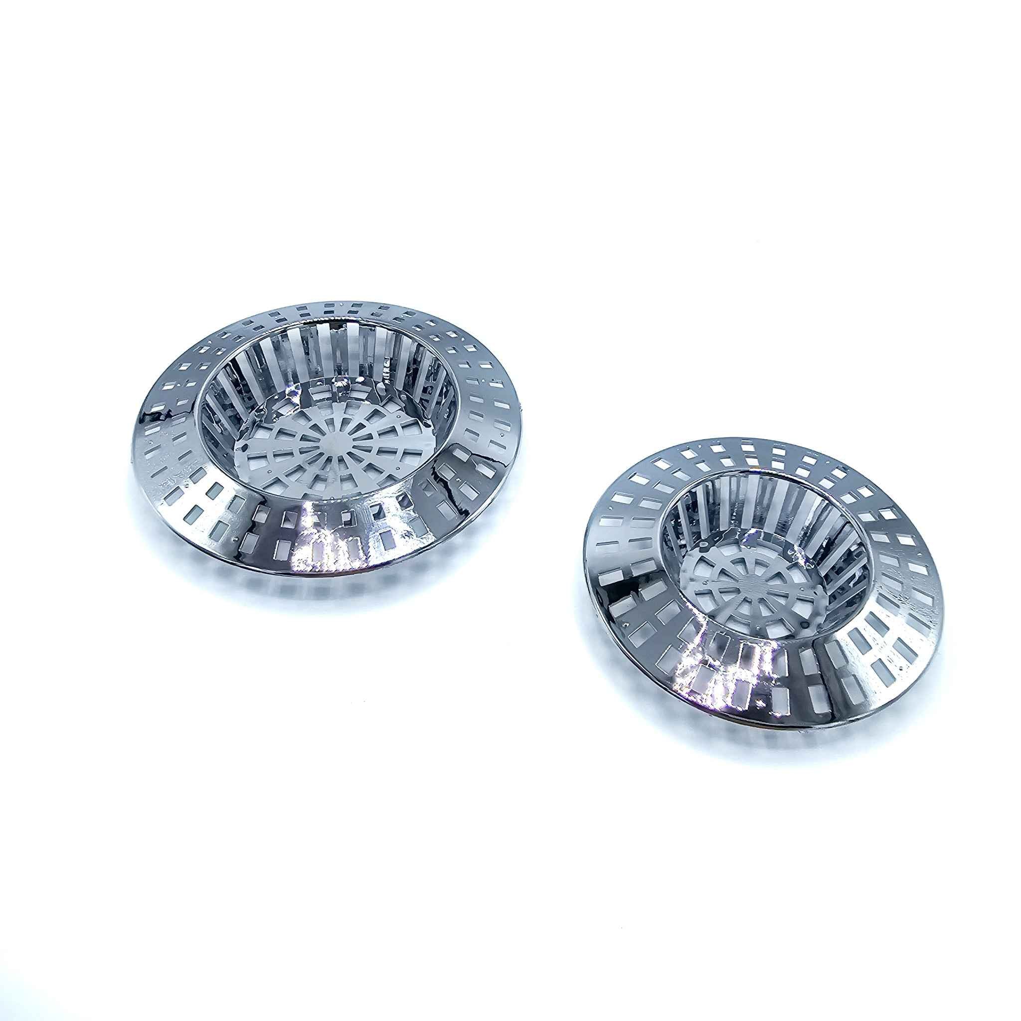 Afvoerstop - Wasbak - Gootsteen Putje - Afvoerplug - Afvoer - Gootsteen Zeef - Set van 2 - Zilver