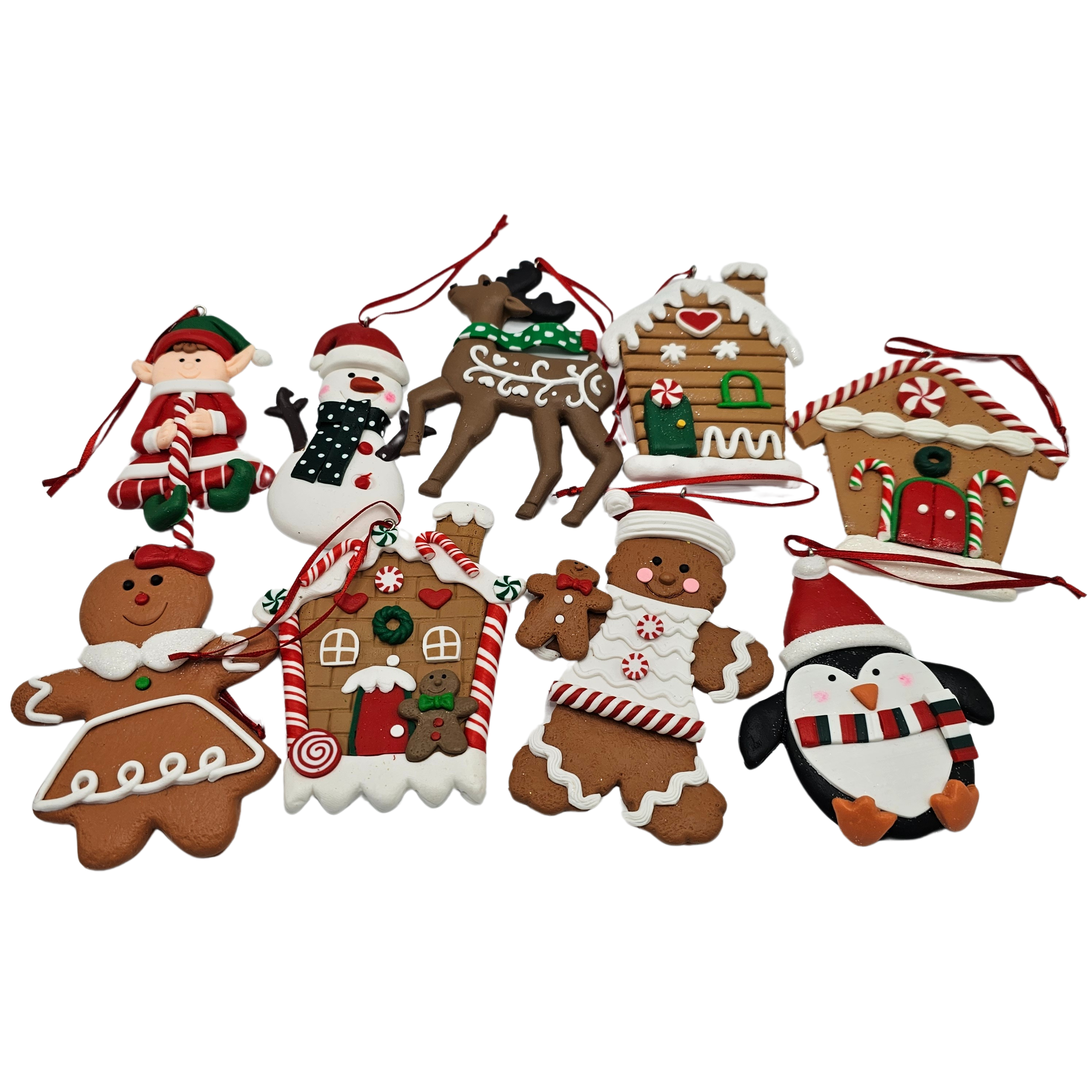 Boomversiering - Versiering - Polyester Hangers - Kerstmis - Christmas - Xmas - Willekeurige Hangers in Set van 2