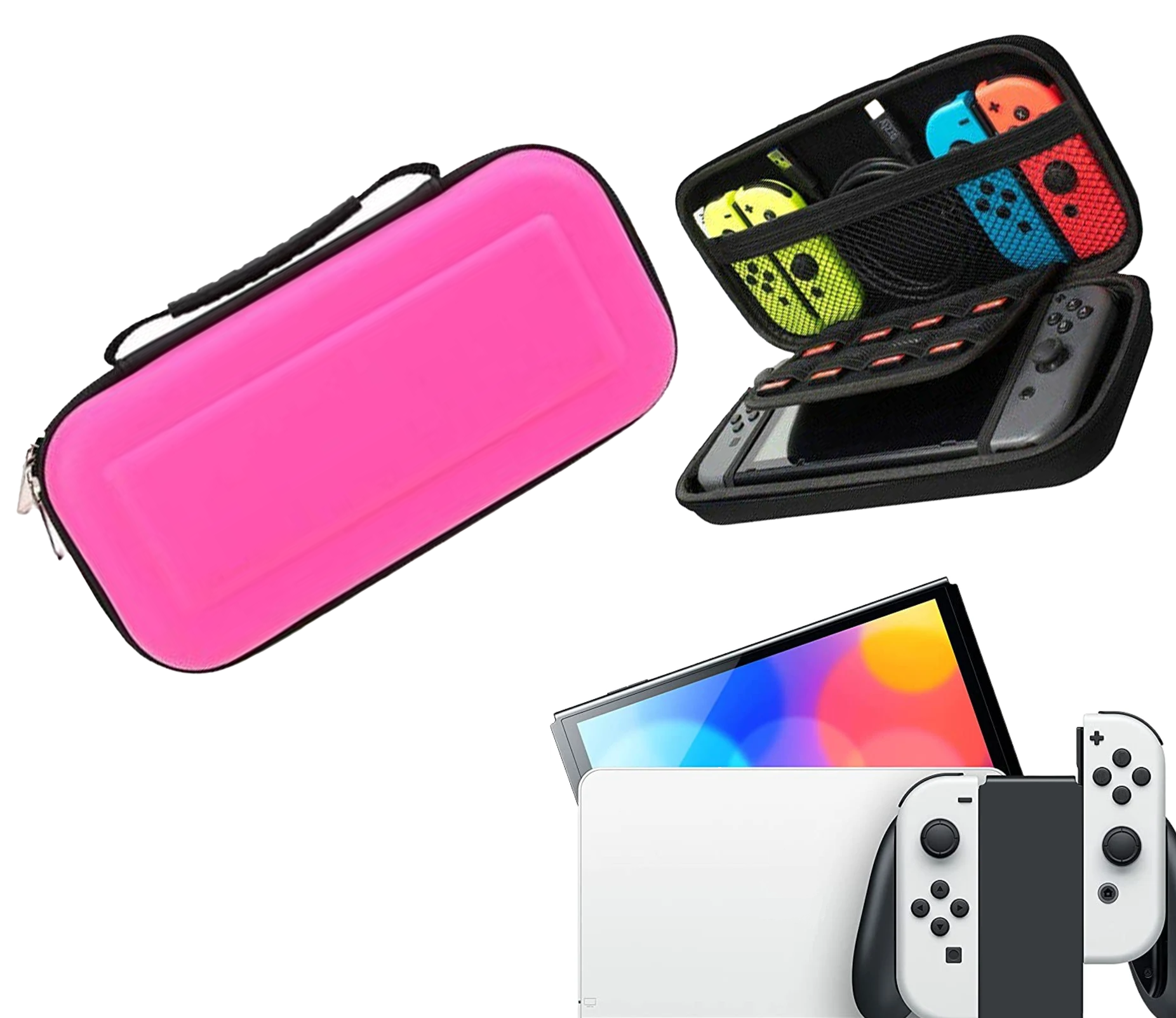Console Beschermhoes voor Nintendo Switch - Hardcase Opberghoes - Performance Gaming Case - Console Accessoires - Roze