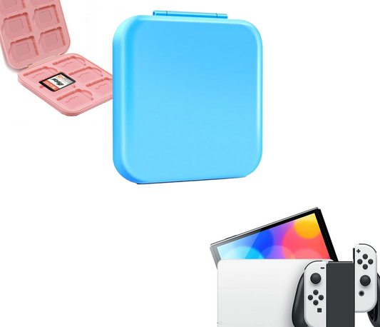 Cassettehouder | Spelhouder | Opberg box | Cassette box | Accessoires geschikt voor Nintendo Switch | Lichtblauw