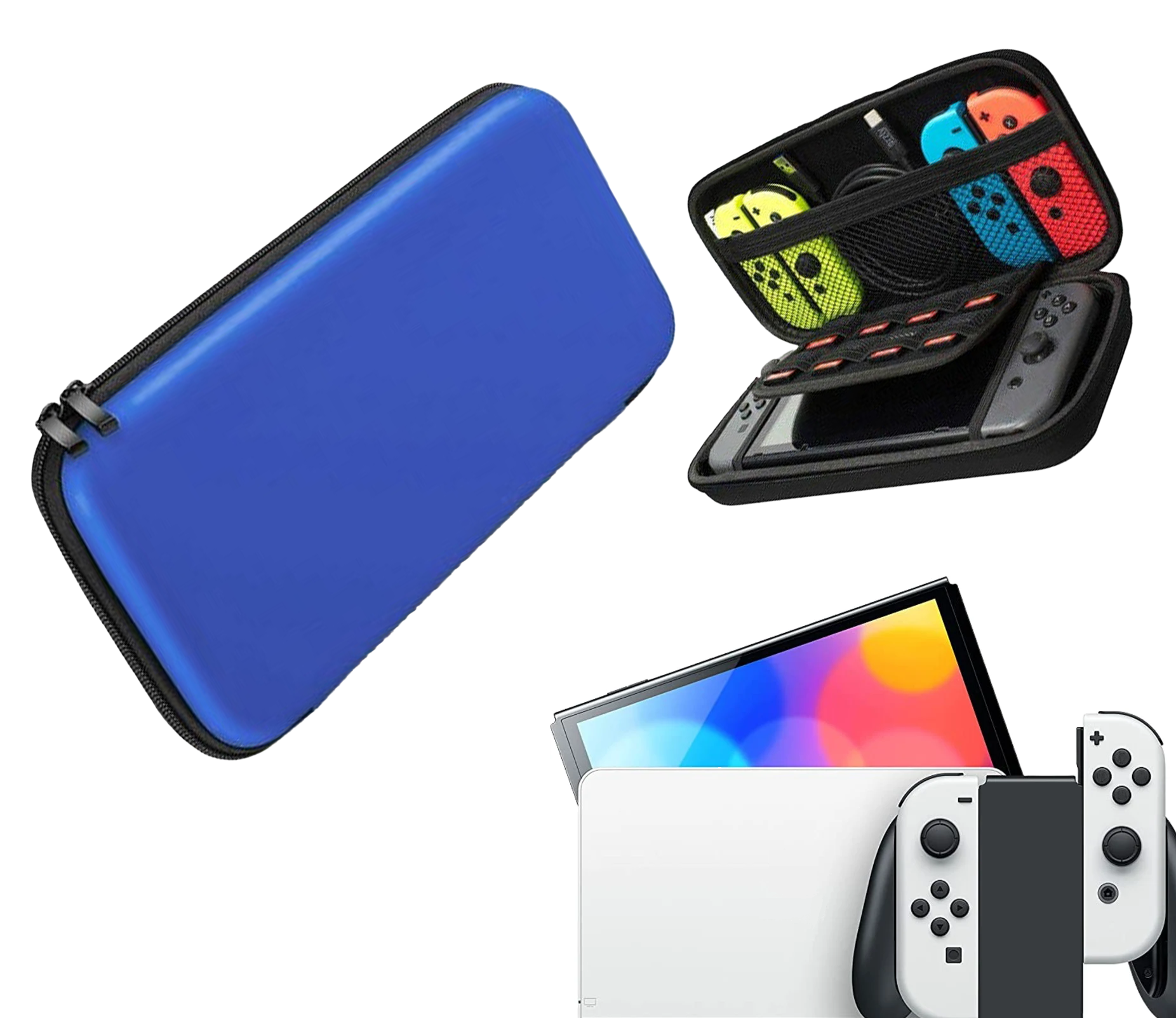 Console Beschermhoes voor Nintendo Switch - Hardcase Opberghoes - Performance Gaming Case - Console Accessoires - Blauw - Blue