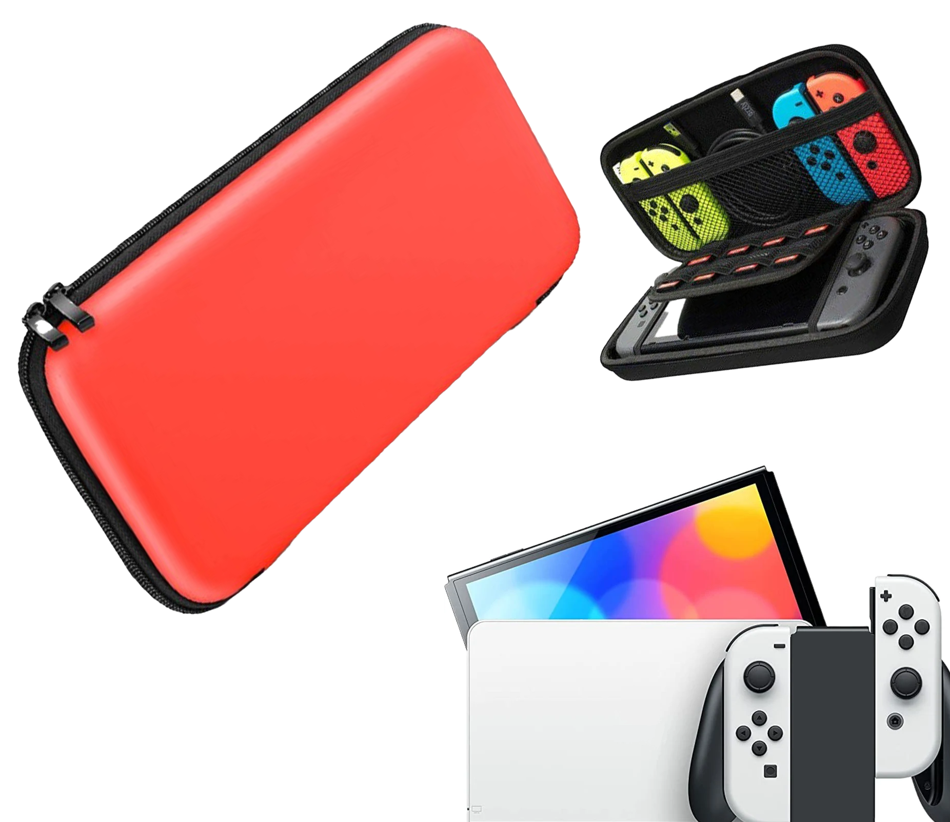 Console Beschermhoes voor Nintendo Switch - Hardcase Opberghoes - Performance Gaming Case - Console Accessoires - Rood - Red