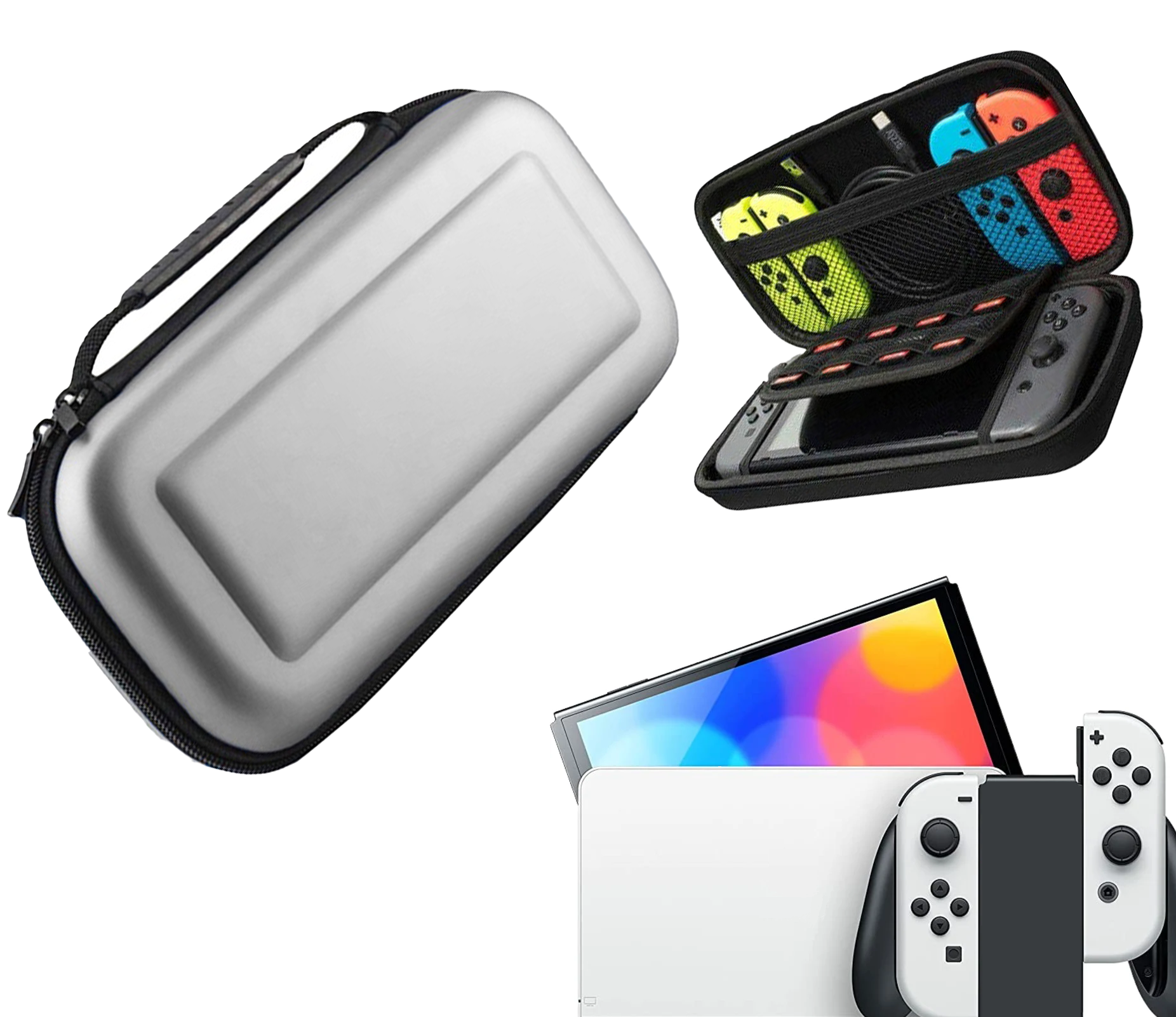 Console Beschermhoes voor Nintendo Switch - Hardcase Opberghoes - Performance Gaming Case - Console Accessoires - Grijs