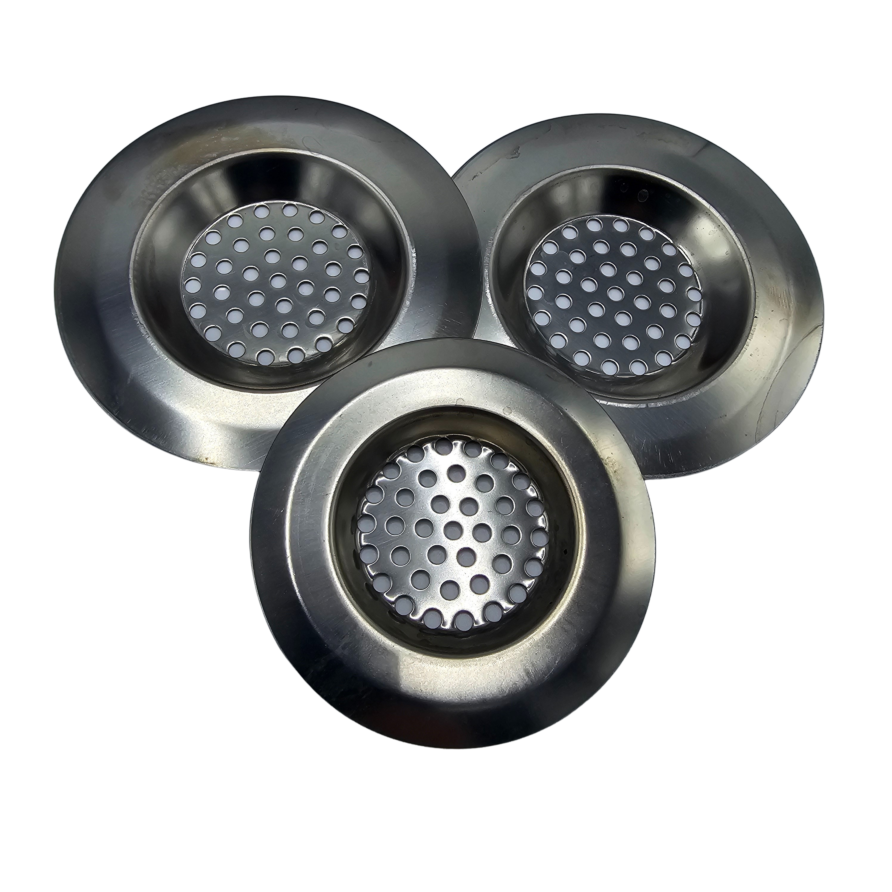 Afvoerstop - Wasbak - Gootsteen Putje - Afvoerplug - Afvoer - Gootsteen Zeef - Set van 3 - Rand - RVS