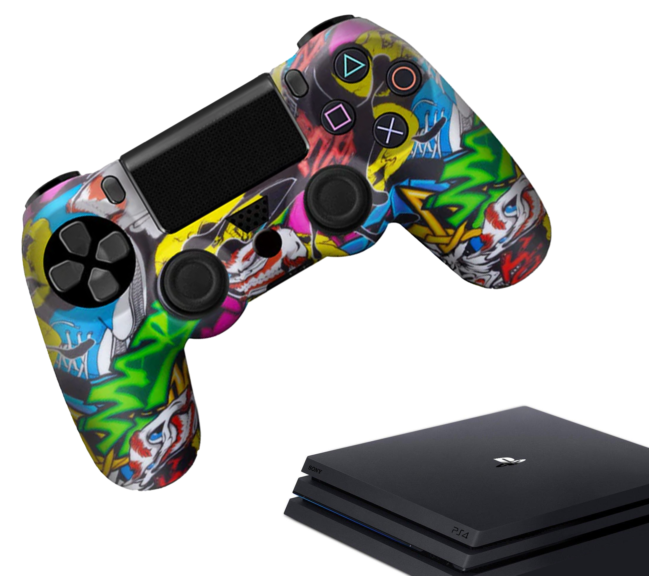 Hüllen & Skins für PS4, PlayStation 4 - Performance-Gaming-Hüllen - Soft Grip-Cover - Anti-Rutsch-Controller-Zubehör - Grafity