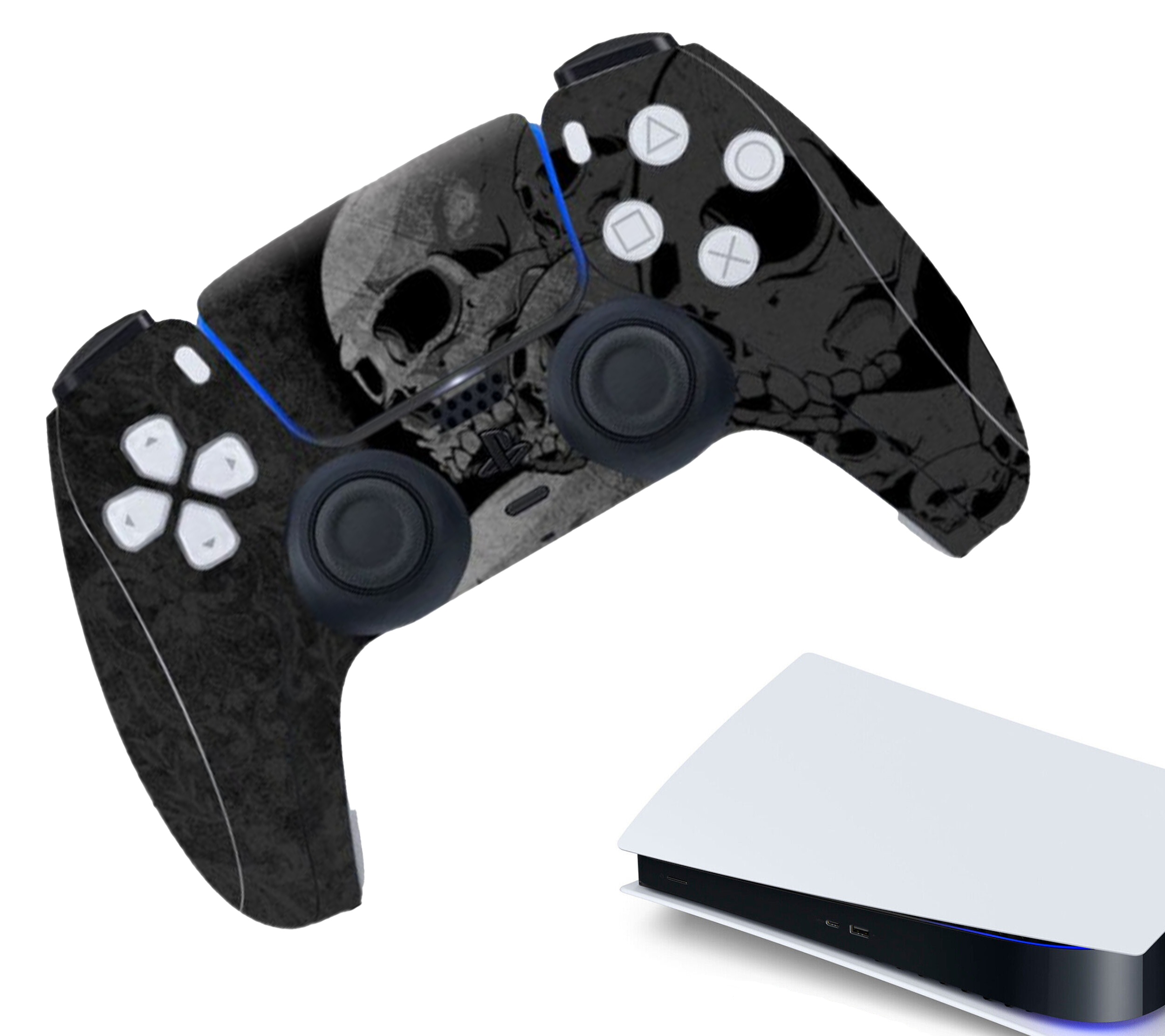 Controller Stickers voor PS5, PlayStation 5 - Performance Gaming Skin - Bescherming Accessoires - Skelet