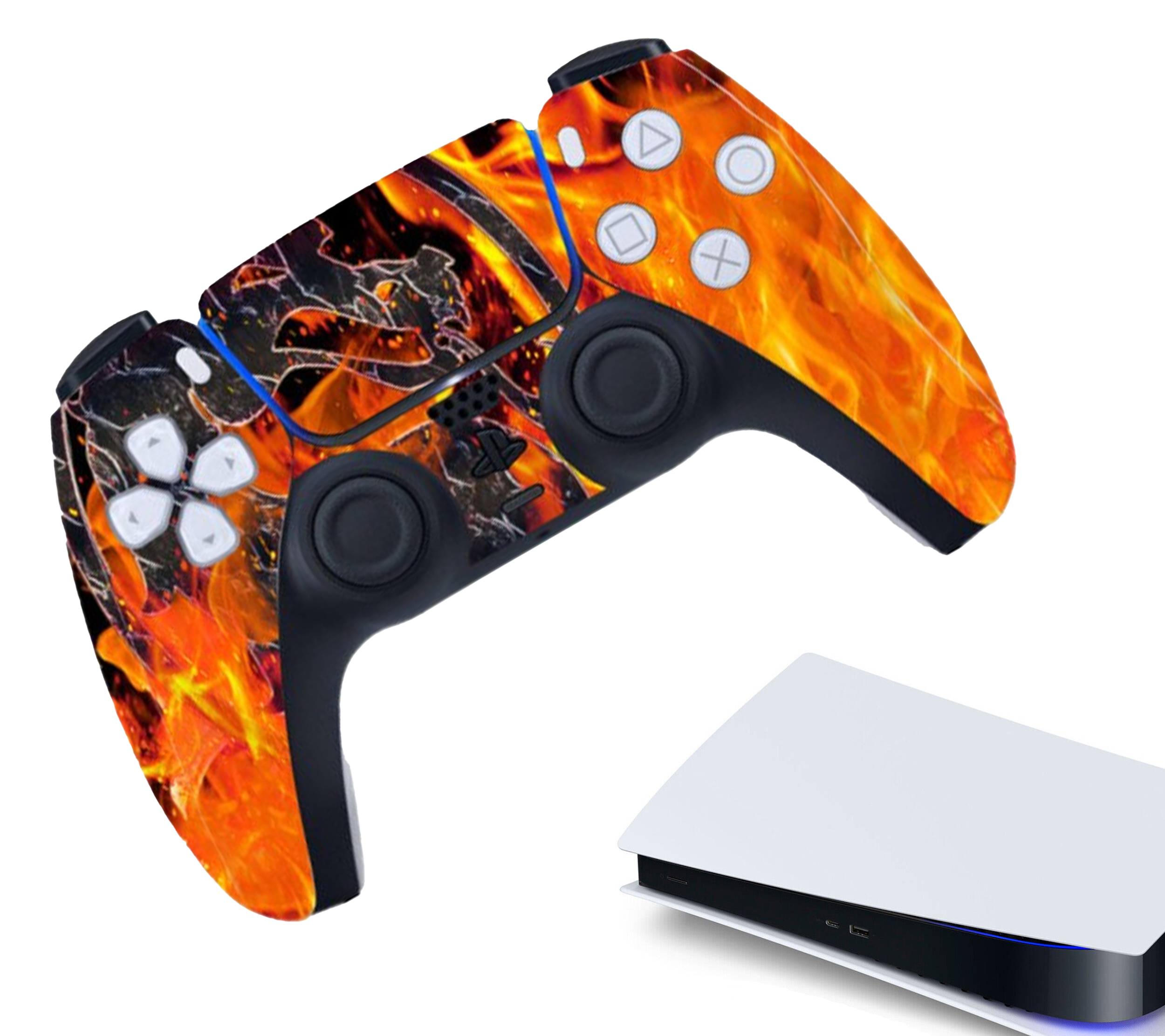 Controller Stickers voor PS5, PlayStation 5 - Performance Gaming Skin - Bescherming Accessoires - Vuur
