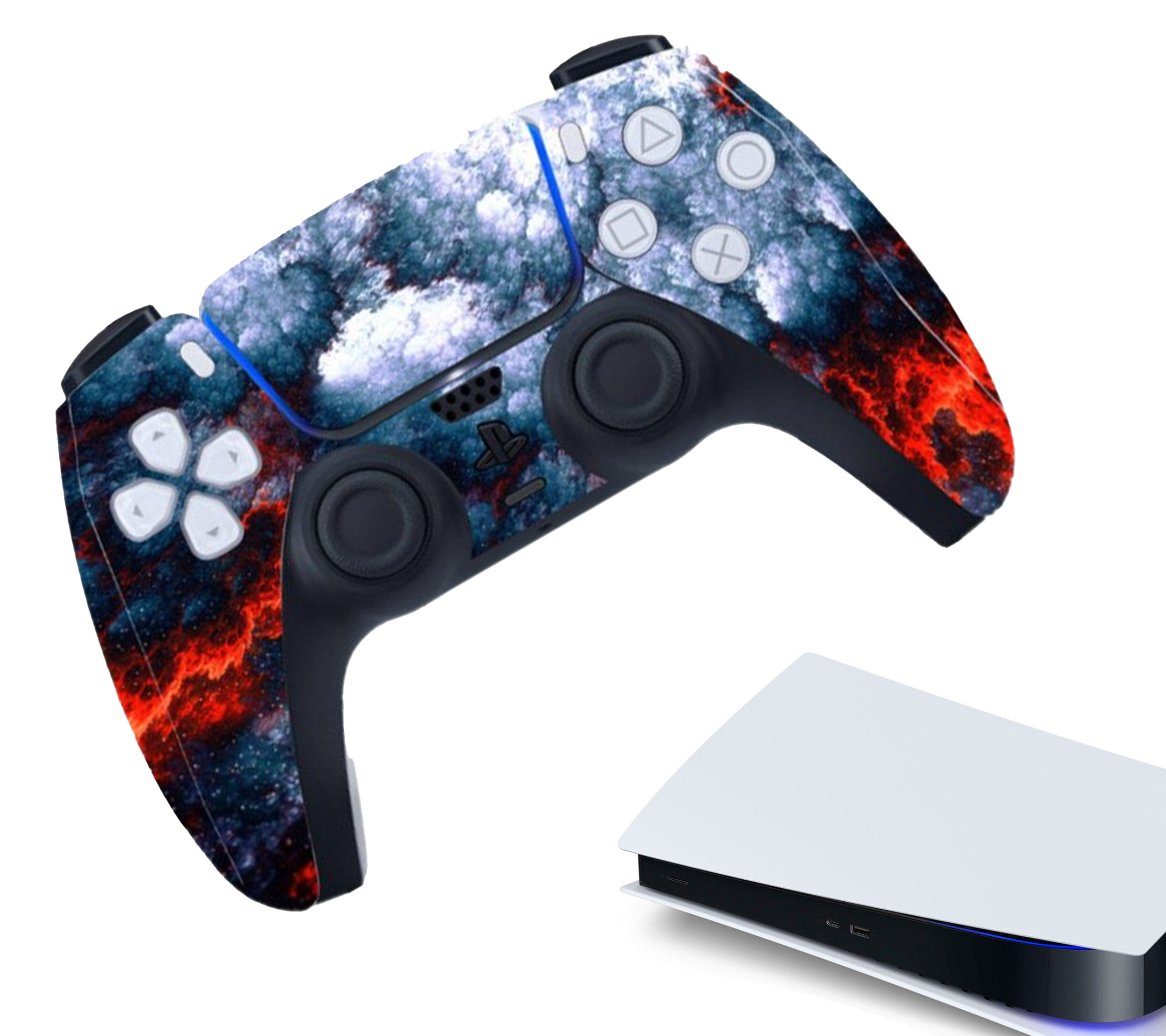 Controller Stickers voor PS5, PlayStation 5 - Performance Gaming Skin - Bescherming Accessoires - Lava