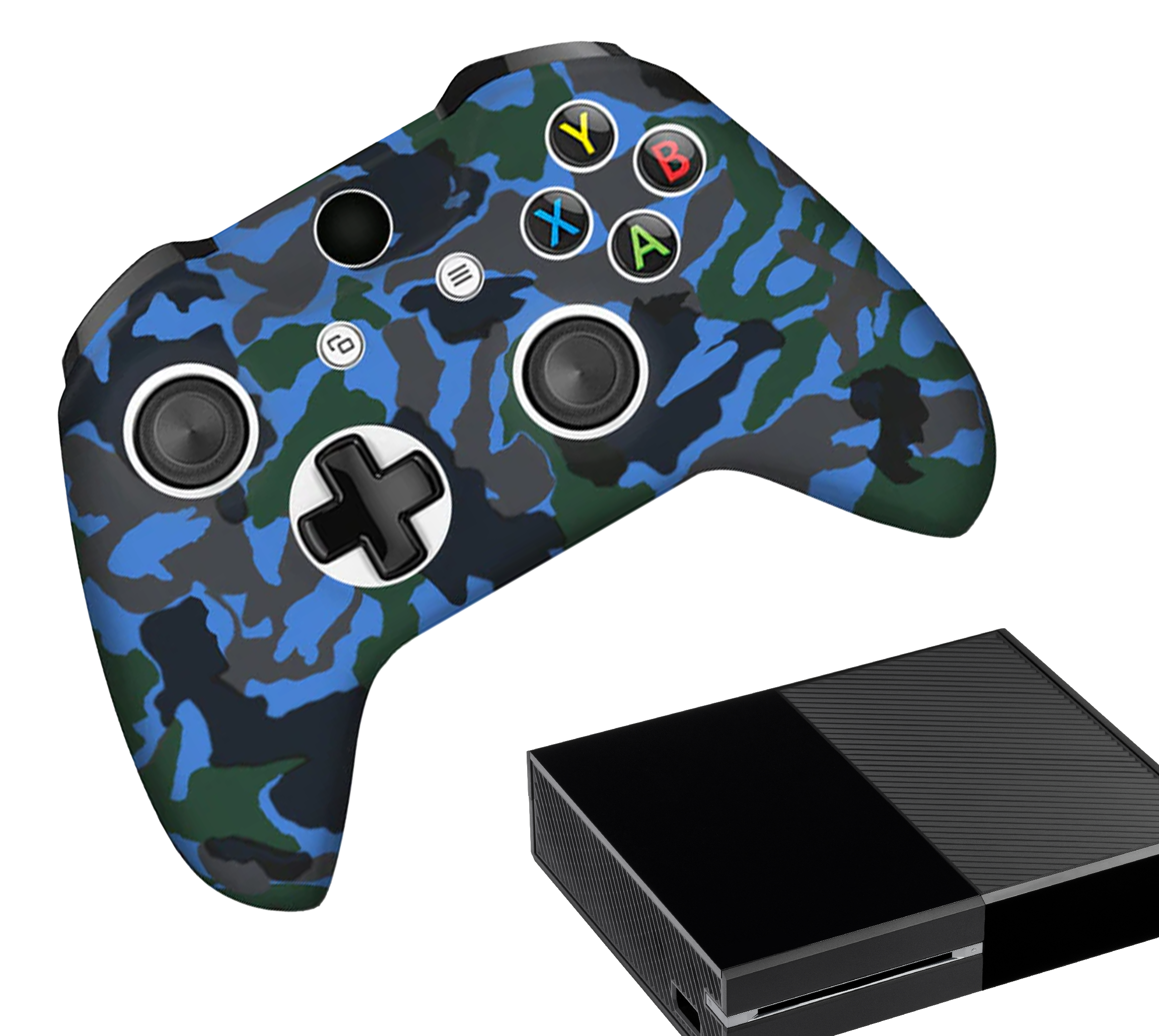 Cases & Skins for Xbox One - Performance Gaming Case - Soft Grip Covers - Anti-Slip Controller Accessories - Camo - Blue