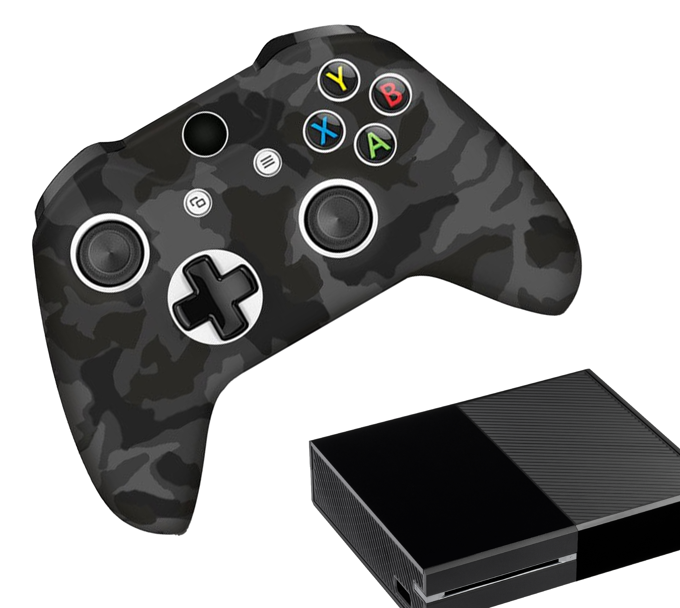 Hoesjes & Skins voor Xbox One - Performance Gaming Case - Soft Grip Covers - Anti-Slip Controller Accessoires - Camo - Zwart