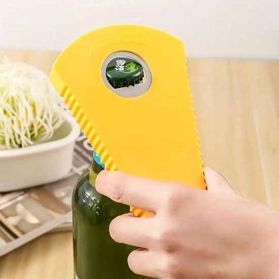 Pottenopener - Dekselopener - Flesopener - Bieropener - Geel