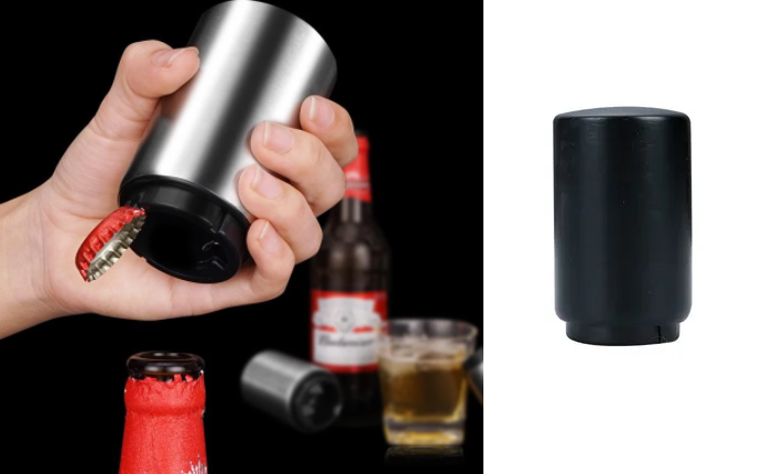 Flesopener - Bier Fles Opener - Dopjes Verwijderaar - Zwart