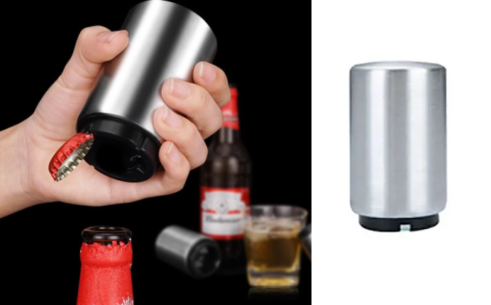 Flesopener - Bier Fles Opener - Dopjes Verwijderaar - Zilver