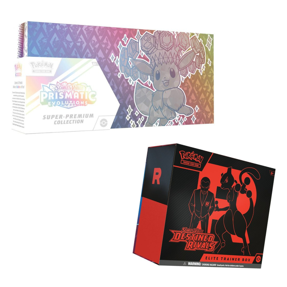 COMBI DEAL - Prismatic Evolutions Super Premium Collection + Destined Rivals Elite Trainer Box - Pokémon TCG
