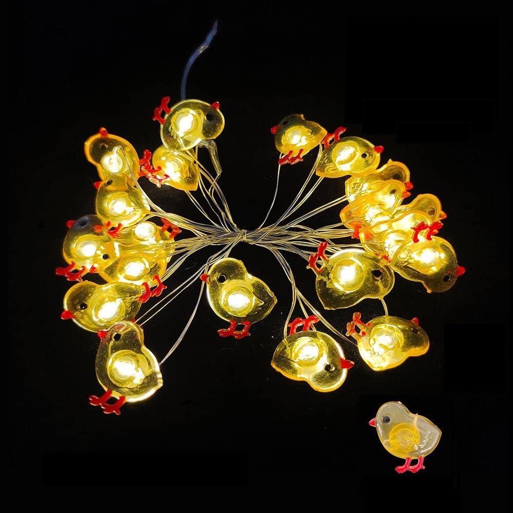 Ostern - Ostern - Osterhase - Beleuchtung - Osterbeleuchtung - Lichterkette mit 20 Lichtern - Huhn - Küken