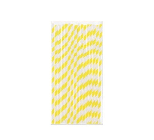 Paper Straws - Cocktails - Drinks - Eco-friendly & Sustainable - 40 pieces - Yellow