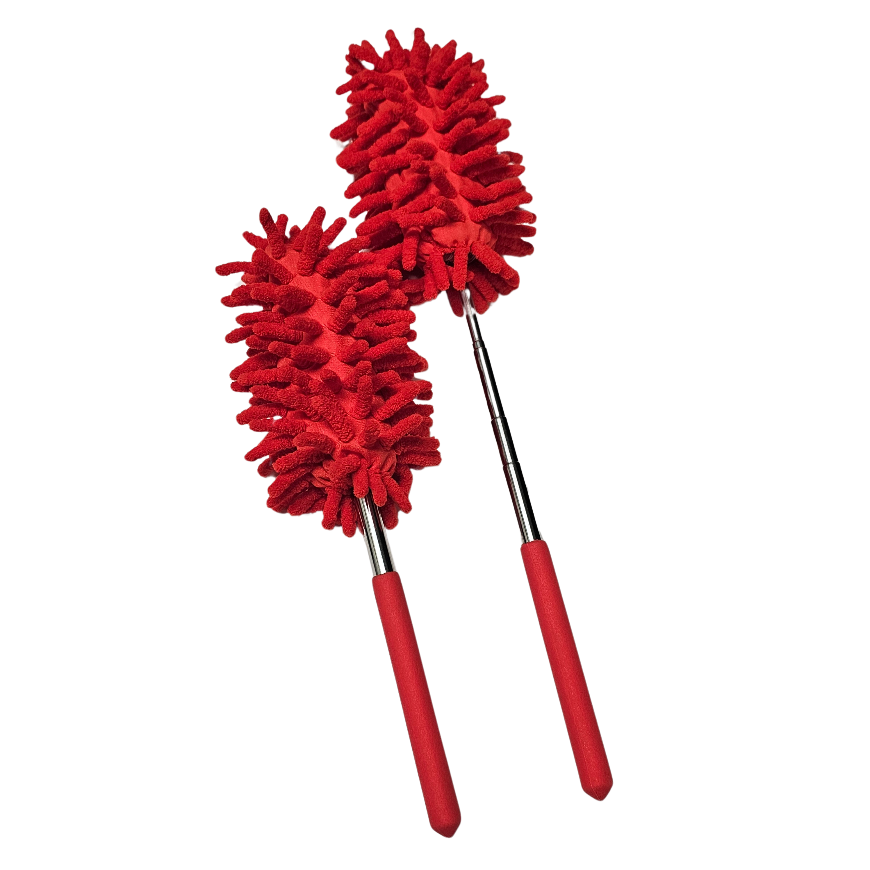 Reinigungsschwamm mit Stiel - Autoschwamm - Waschhandschuh - Reinigungsschwammhandschuh - Textilien - Reinigung - Rot