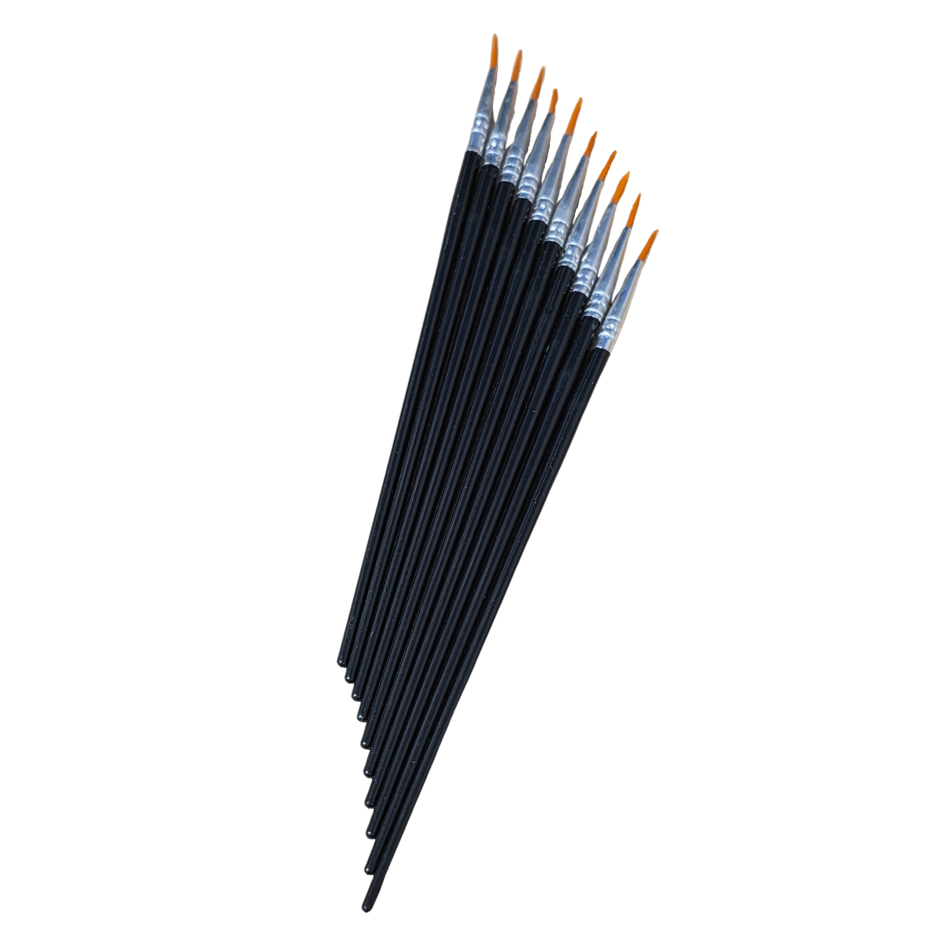 Verfkwasten - Set van 10 - Pointed - Penselen - Kwastjes - Schilderen - Verven - Knutselen - Kwasten - Plat - Zwart