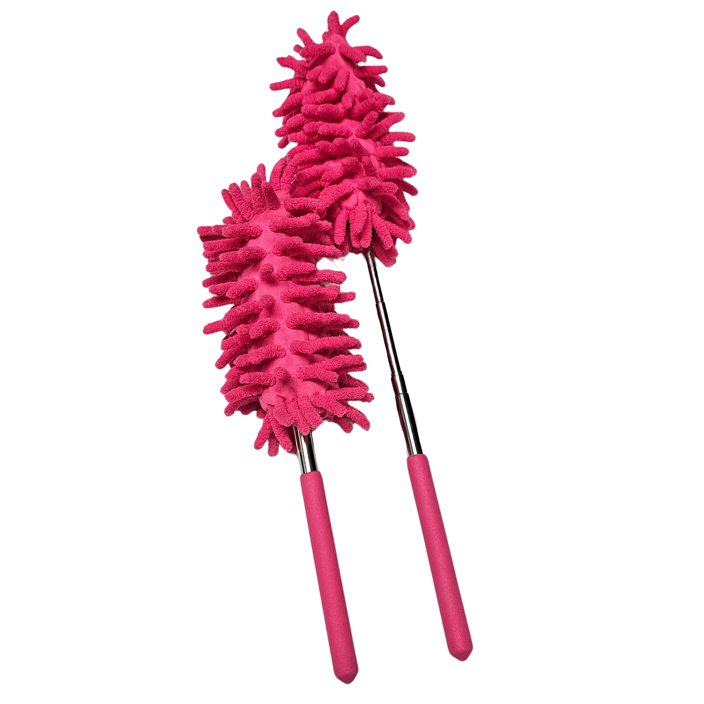 Reinigungsschwamm mit Stiel - Autoschwamm - Waschhandschuh - Reinigungsschwammhandschuh - Textilien - Reinigung - Rosa