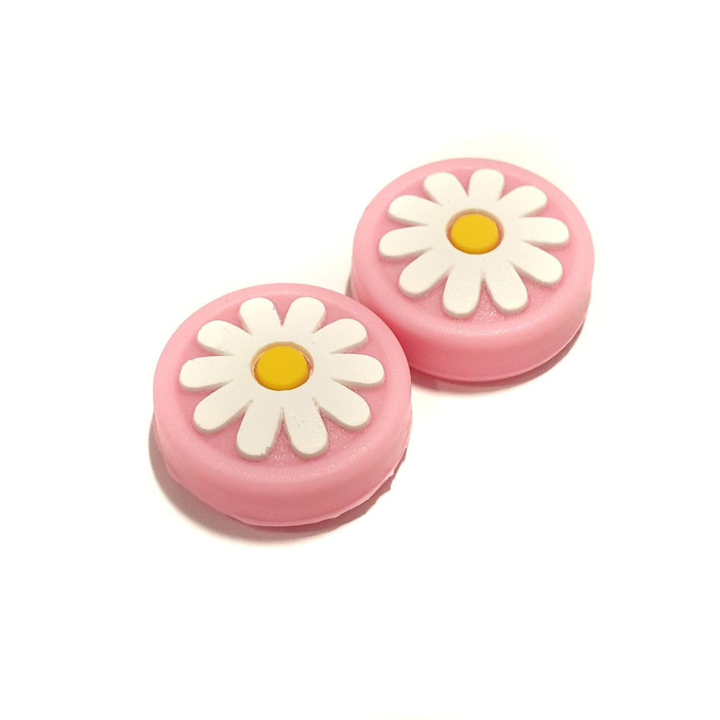 Beschermhoesjes + Thumbgrips | Performance Antislip Skin | Softcover Grip Case | Roze + Bloemetjes Roze | Accessoires geschikt voor Nintendo Switch Joy-Con Controllers