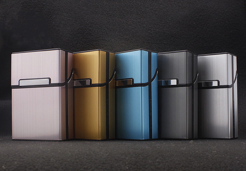 Sigarettenhouder - Opbergbox - Sigarettendoosje - Sigaretten opberg doos - Plastic Metaal Kunststof - Blauw