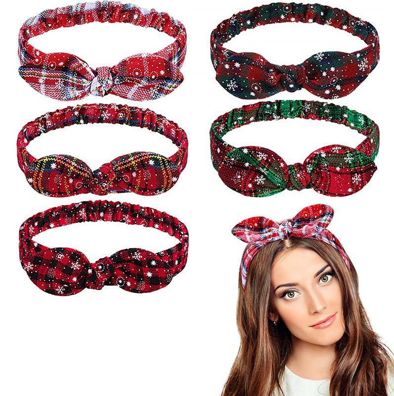 Stirnband - Bandana - Weihnachten - Weihnachtsmann - Tannenbaum - Christmas - Christmas - Xmas - Headband Mitte Links