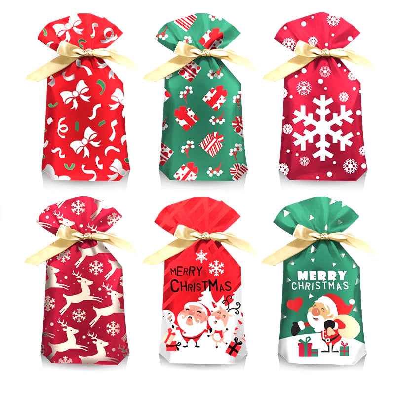 Cadeauzakjes - Cadeauverpakkingen - Kerst - Kerstman - Kerstboom - Kerst - Kerstmis - Christmas - Xmas - 5 stuks - Strik