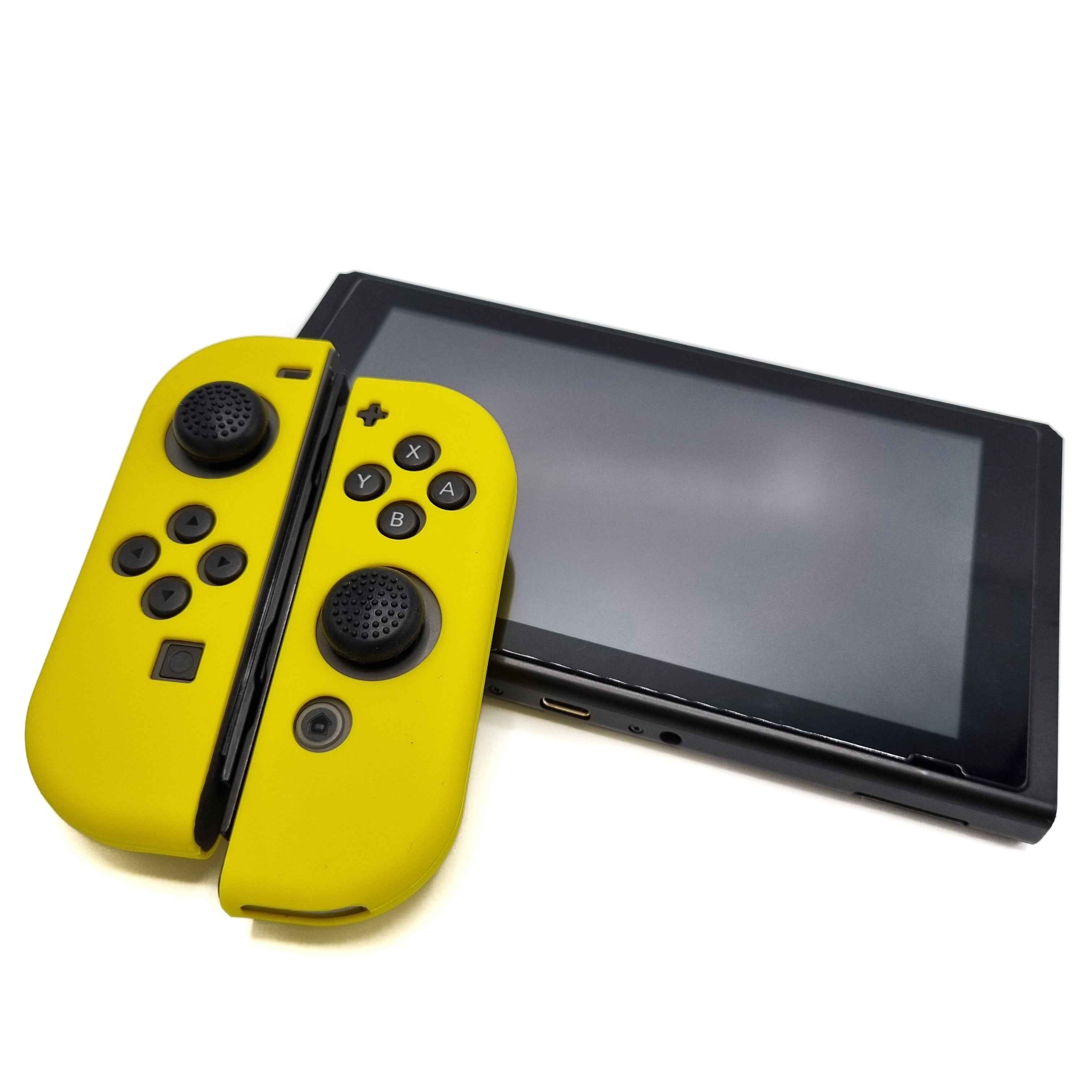 Hoesjes & Skins voor Nintendo Switch 1 - Performance Gaming Case - Soft Grip Covers - Anti-Slip Joy-Con Controller Accessoires - Donkergeel