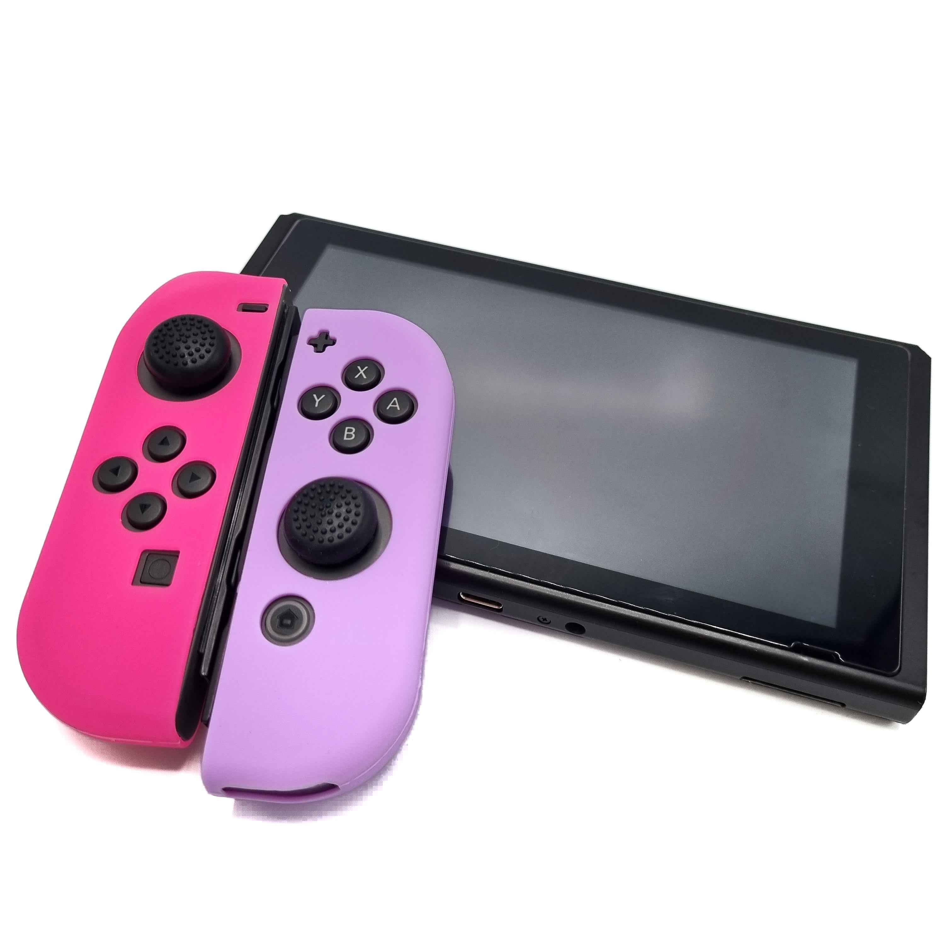 Hoesjes & Skins voor Nintendo Switch 1 - Performance Gaming Case - Soft Grip Covers - Anti-Slip Joy-Con Controller Accessoires - Lila/Roze