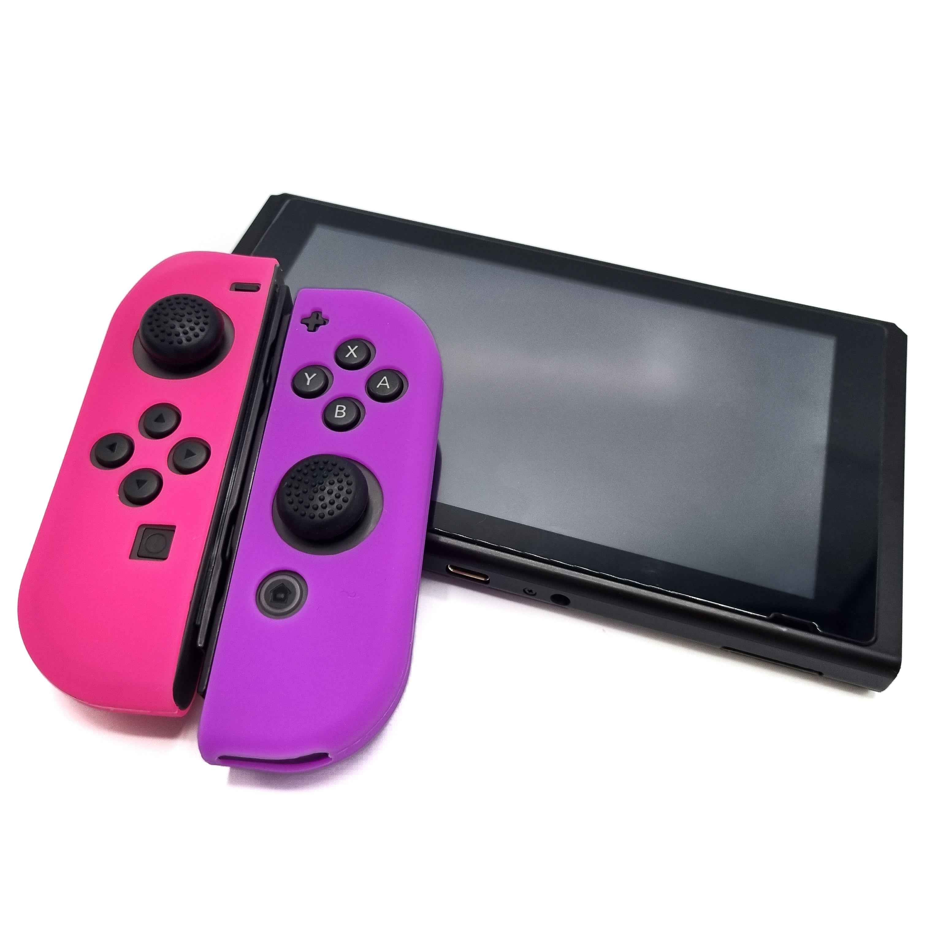 Hoesjes & Skins voor Nintendo Switch 1 - Performance Gaming Case - Soft Grip Covers - Anti-Slip Joy-Con Controller Accessoires - Paars/Roze