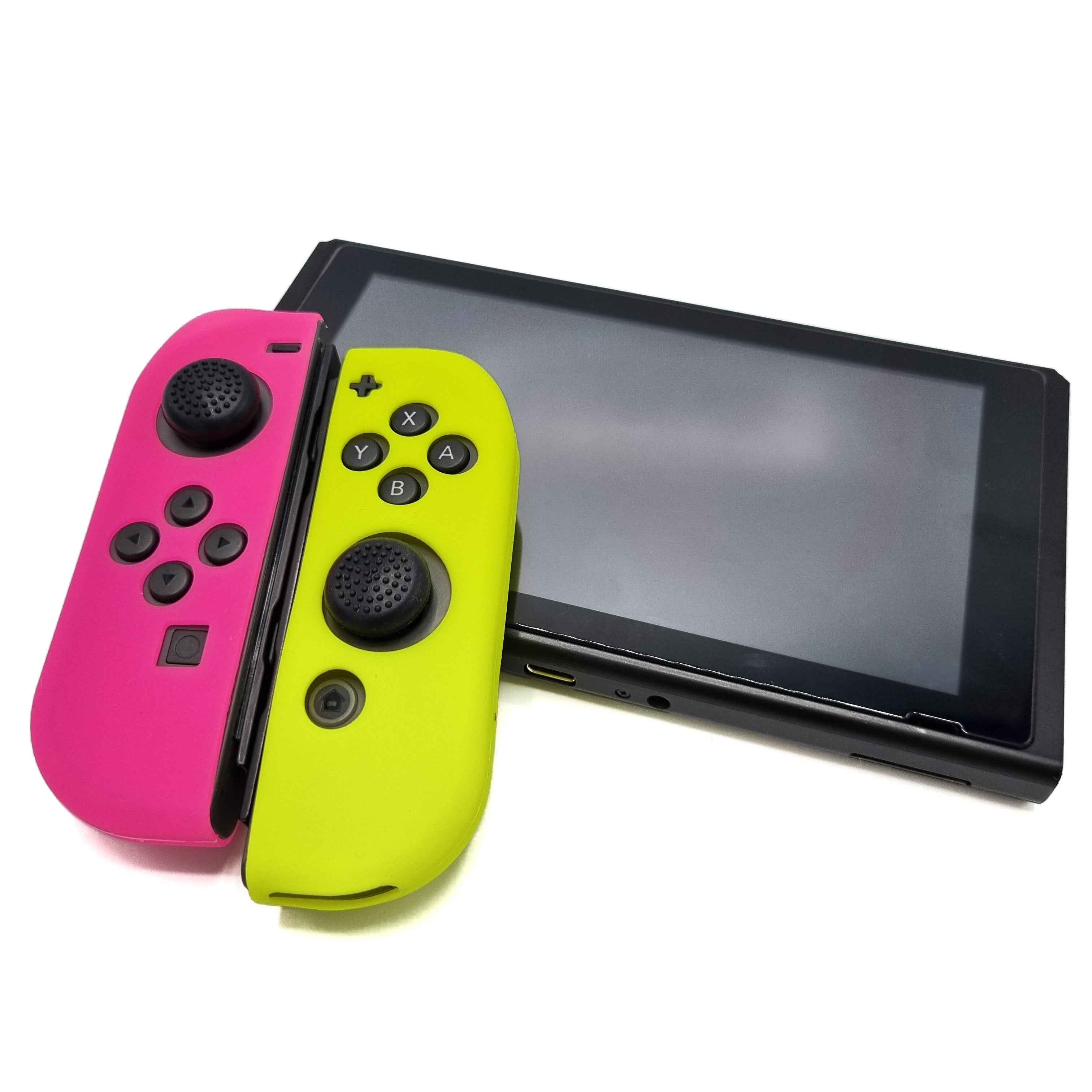 Hoesjes & Skins voor Nintendo Switch 1 - Performance Gaming Case - Soft Grip Covers - Anti-Slip Joy-Con Controller Accessoires - Roze/Geel