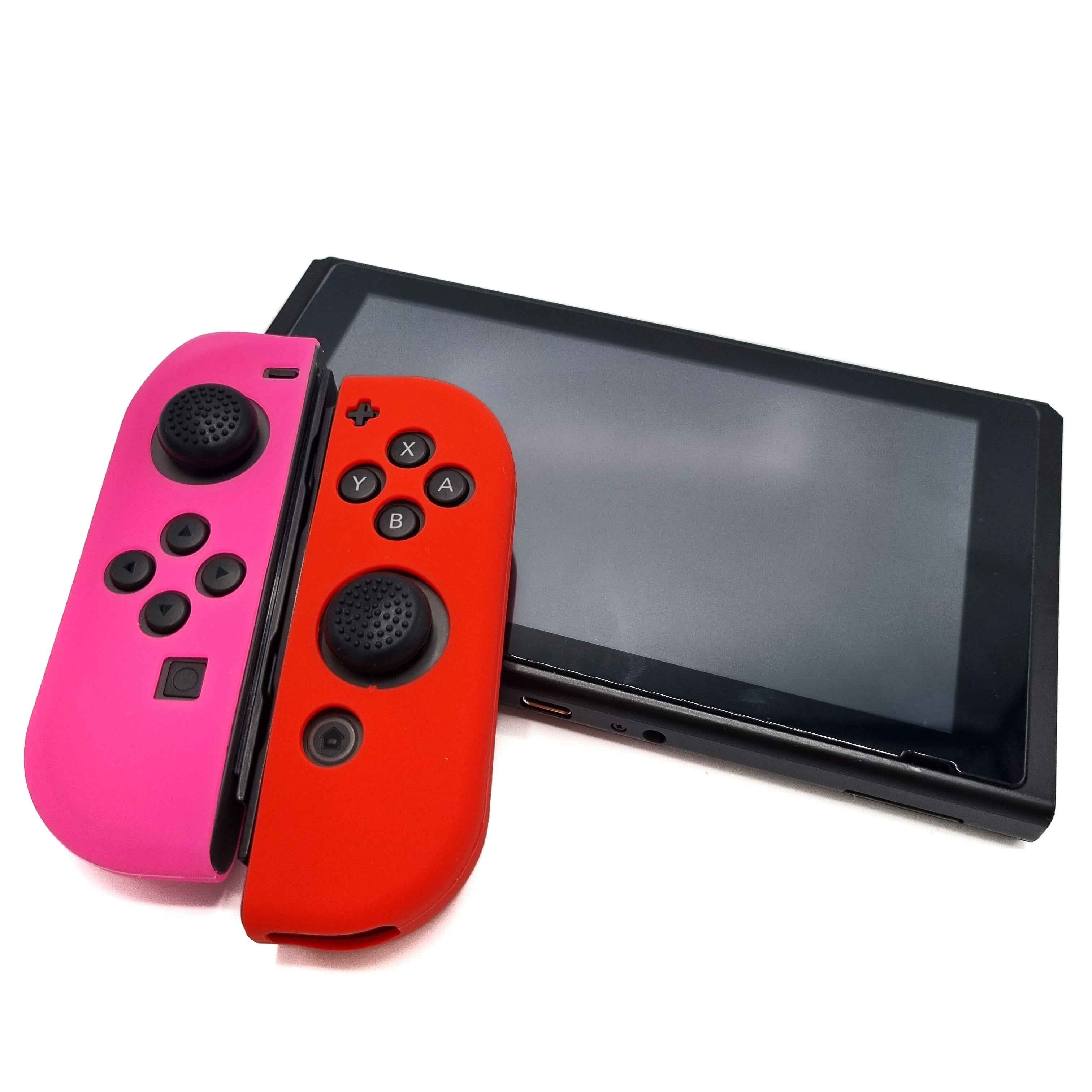 Hoesjes & Skins voor Nintendo Switch 1 - Performance Gaming Case - Soft Grip Covers - Anti-Slip Joy-Con Controller Accessoires - Roze/Rood