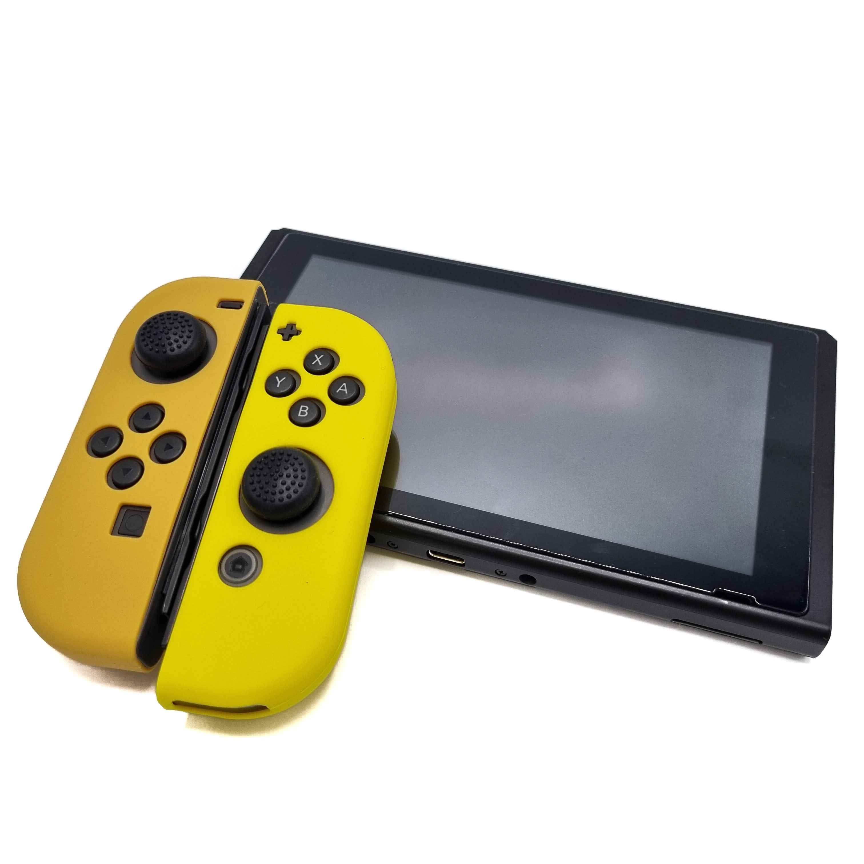 Hoesjes & Skins voor Nintendo Switch 1 - Performance Gaming Case - Soft Grip Covers - Anti-Slip Joy-Con Controller Accessoires - Beige/Geel