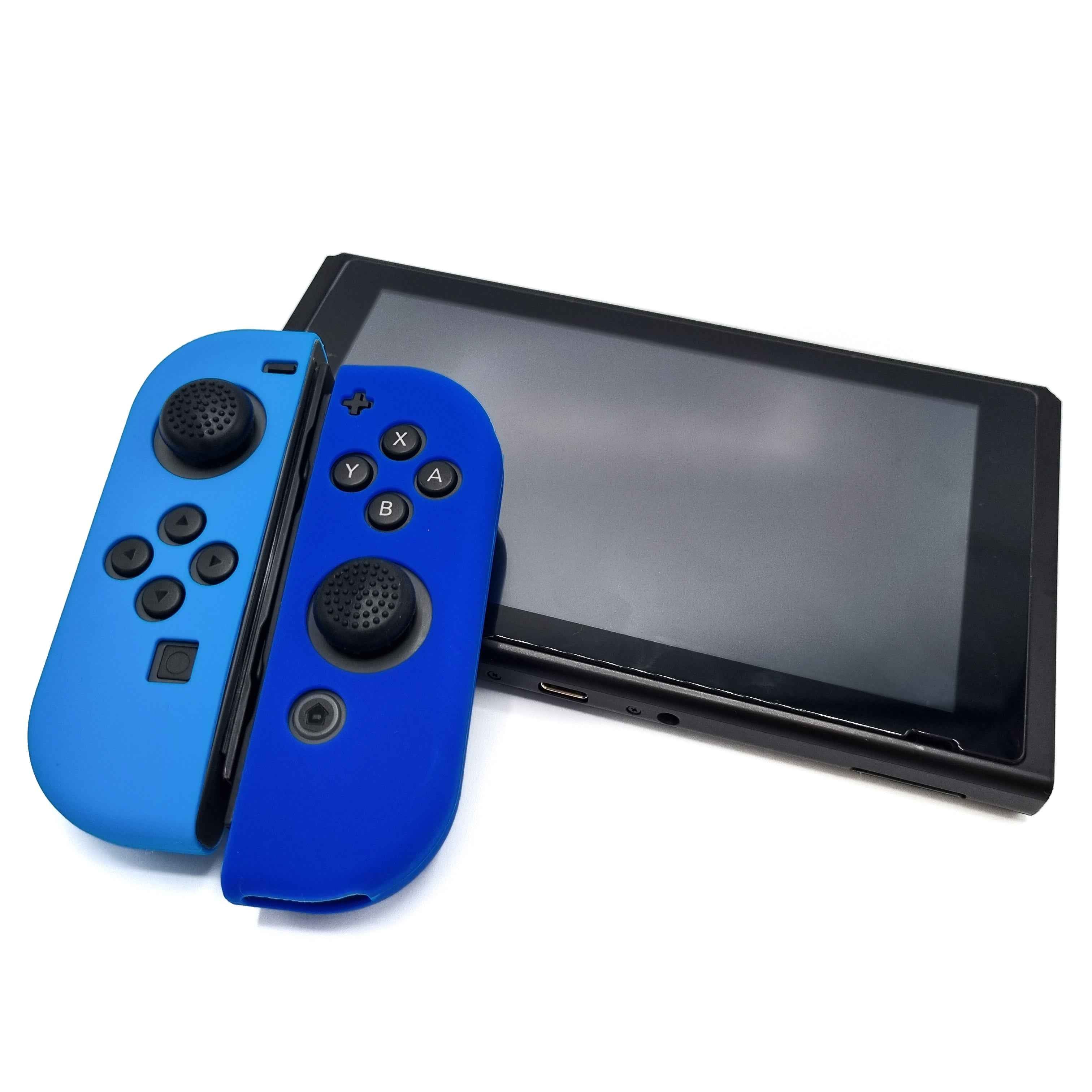Hoesjes & Skins voor Nintendo Switch 1 - Performance Gaming Case - Soft Grip Covers - Anti-Slip Joy-Con Controller Accessoires - Blauw/Lichtblauw