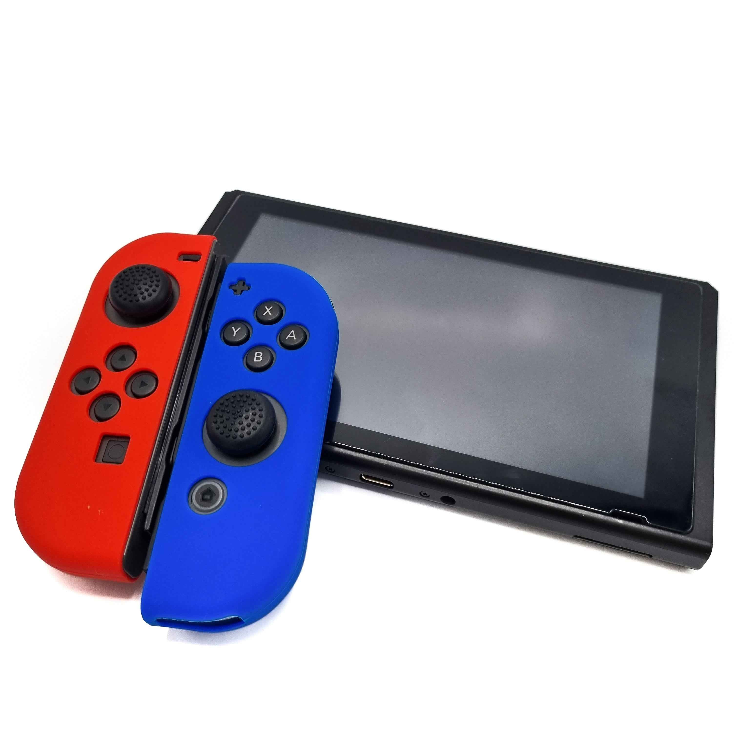 Hoesjes & Skins voor Nintendo Switch 1 - Performance Gaming Case - Soft Grip Covers - Anti-Slip Joy-Con Controller Accessoires - Blauw/Rood