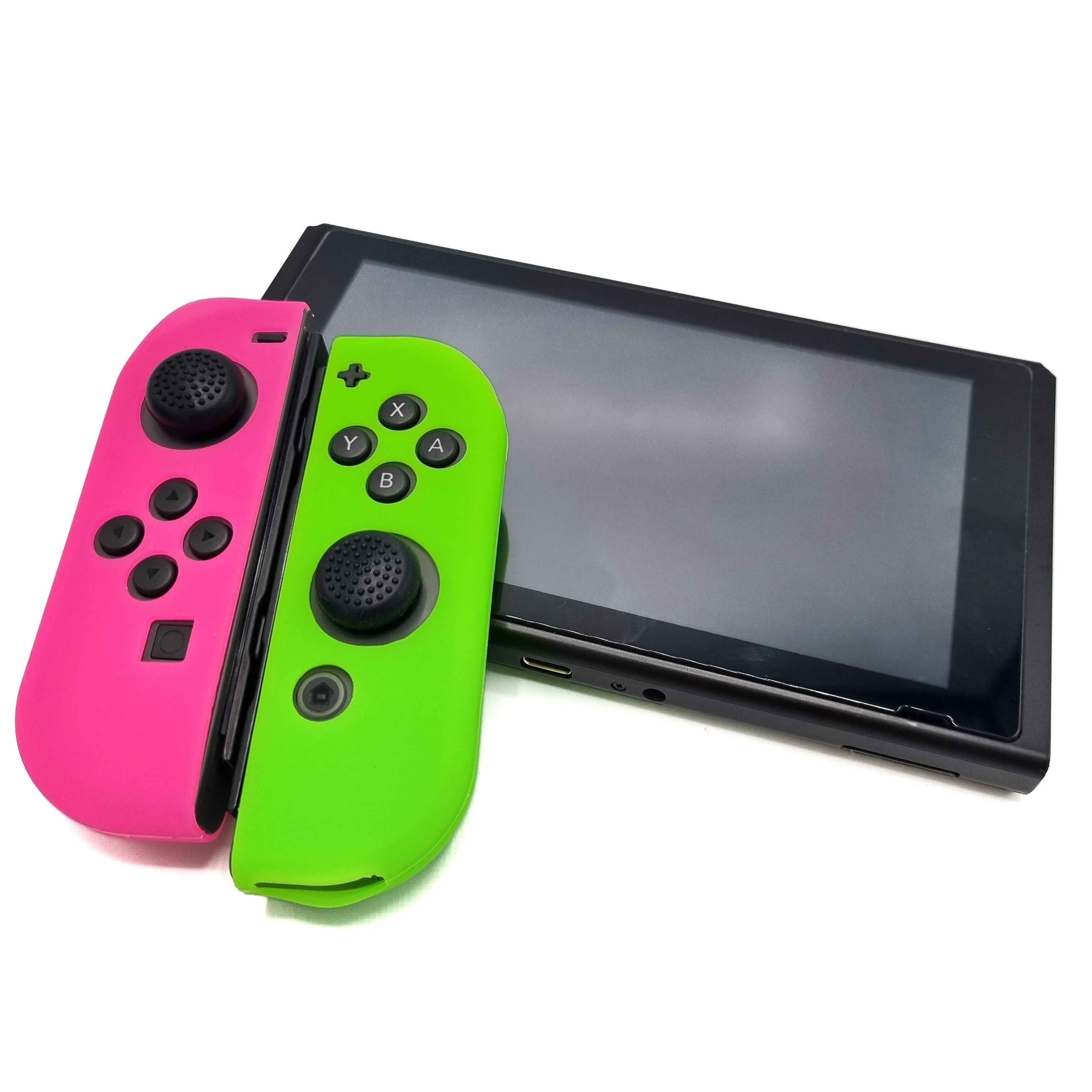 Hoesjes & Skins voor Nintendo Switch 1 - Performance Gaming Case - Soft Grip Covers - Anti-Slip Joy-Con Controller Accessoires - Groen/Roze