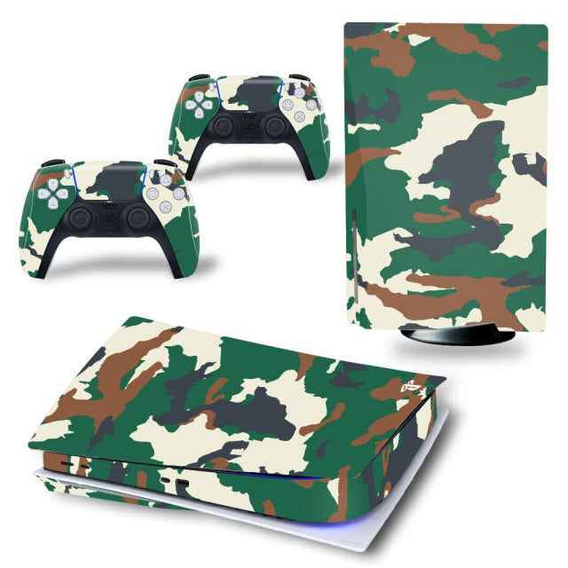 Console & Controller Stickers voor PS5, PlayStation 5 - Performance Gaming Skin - Bescherming Accessoires - Camo - Donkergroen