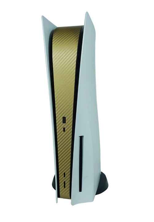 Console Sticker Strip voor PS5, PlayStation 5 - Performance Gaming Skin - Bescherming Accessoires - Carbon - Goud