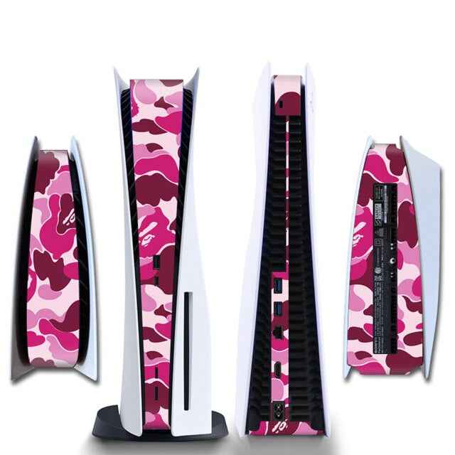 Console Sticker Strip voor PS5, PlayStation 5 - Performance Gaming Skin - Bescherming Accessoires - Camo - Roze