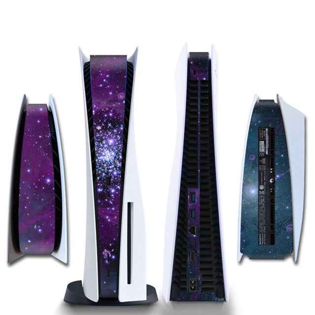 Console Sticker Strip voor PS5, PlayStation 5 - Performance Gaming Skin - Bescherming Accessoires - Heelal - Paars