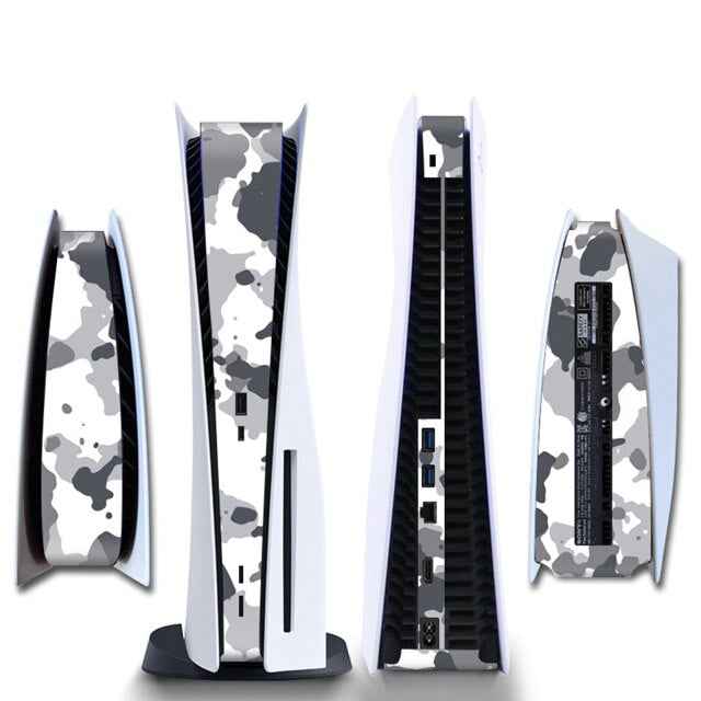 Console Sticker Strip voor PS5, PlayStation 5 - Performance Gaming Skin - Bescherming Accessoires - Camo - Wit