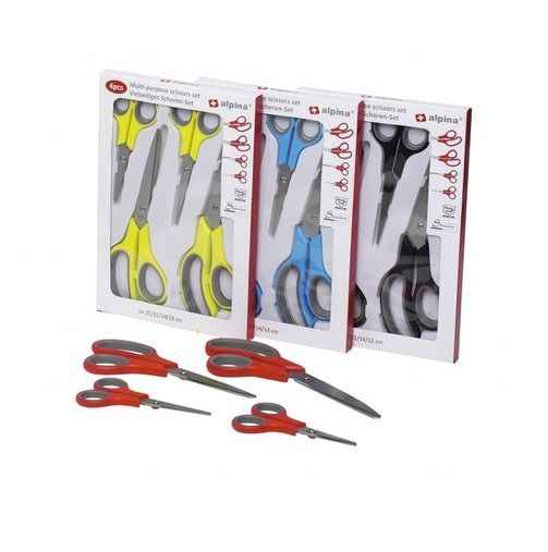 Roestvrije Universele Scharenset - Scharen - Knippen & Knutselen - Keukenschaar - Blauw 4-delig