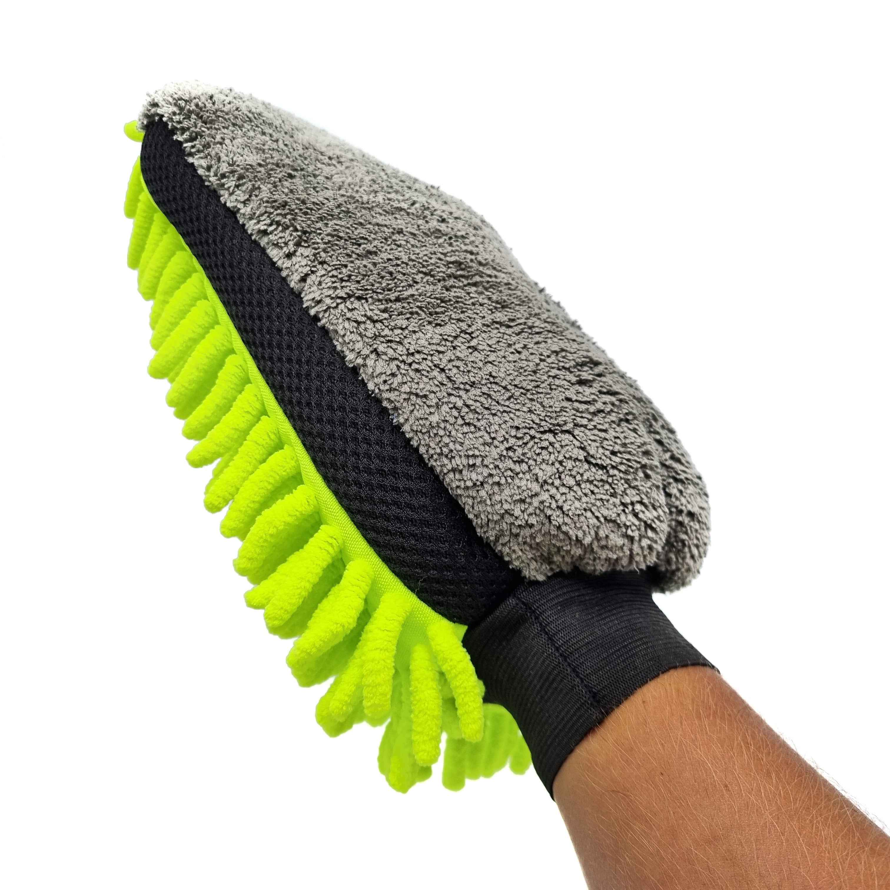 Auto Schoonmaak Spons - Autospons - Washandschoen - Schoonmaakspons Handschoen - Groen