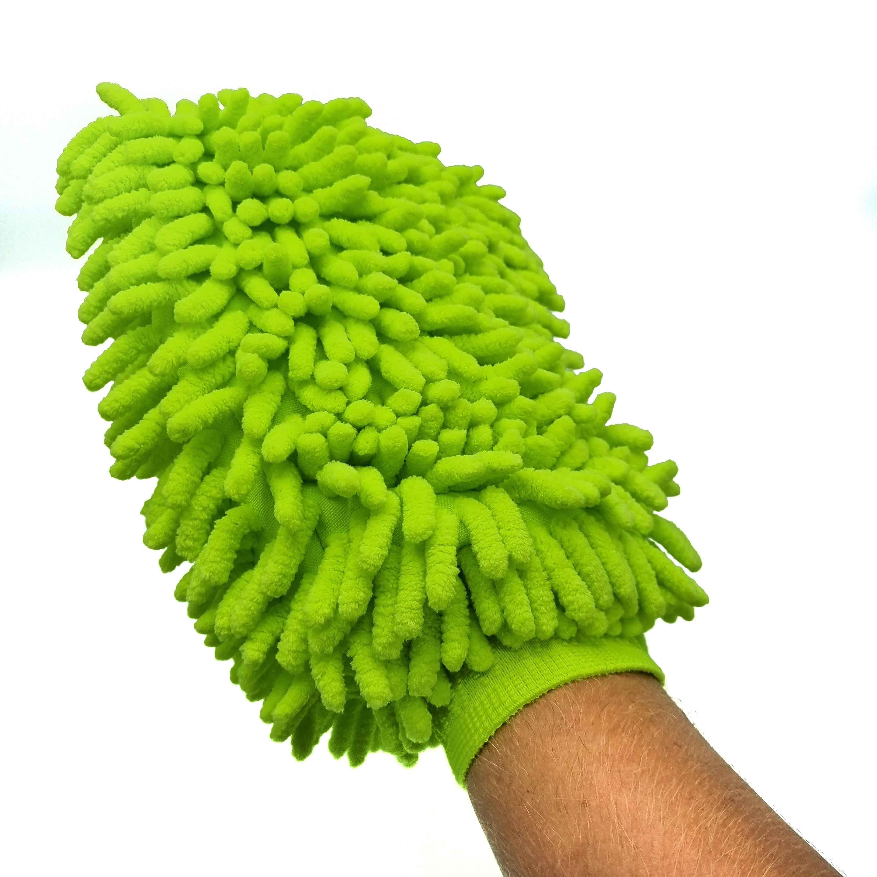 Auto Schoonmaak Spons - Autospons - Washandschoen - Schoonmaakspons Handschoen - 1 zijdig Groen