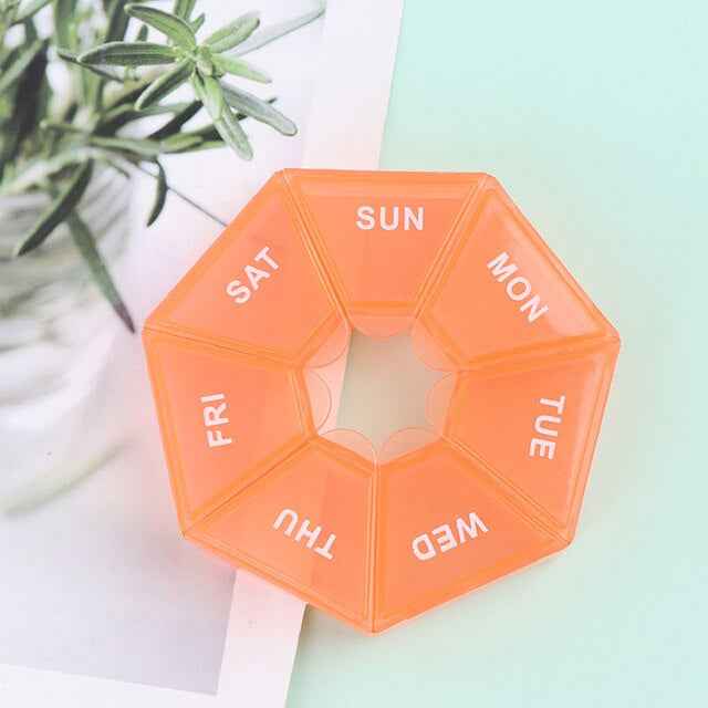 Pillendoosje - Pillenbox - Opbergbakje - Ma-Zo - 7 dagen - Oranje
